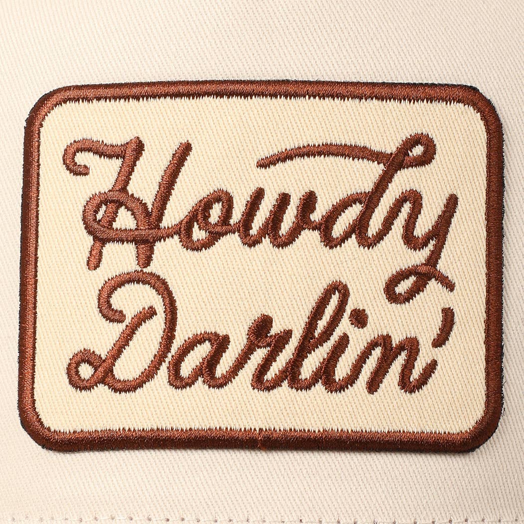 Howdy Darlin' Embroidery Patch Camoflauge Cream Realtree Baseball Hat