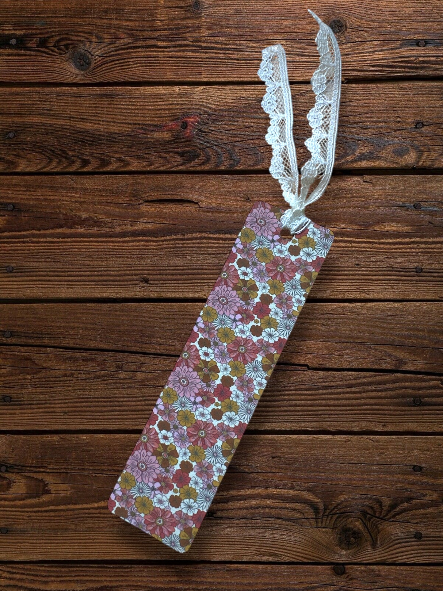 Handmade Pink Floral Print 'Blush Bloom' Bookmark- Gift for Book Lovers!