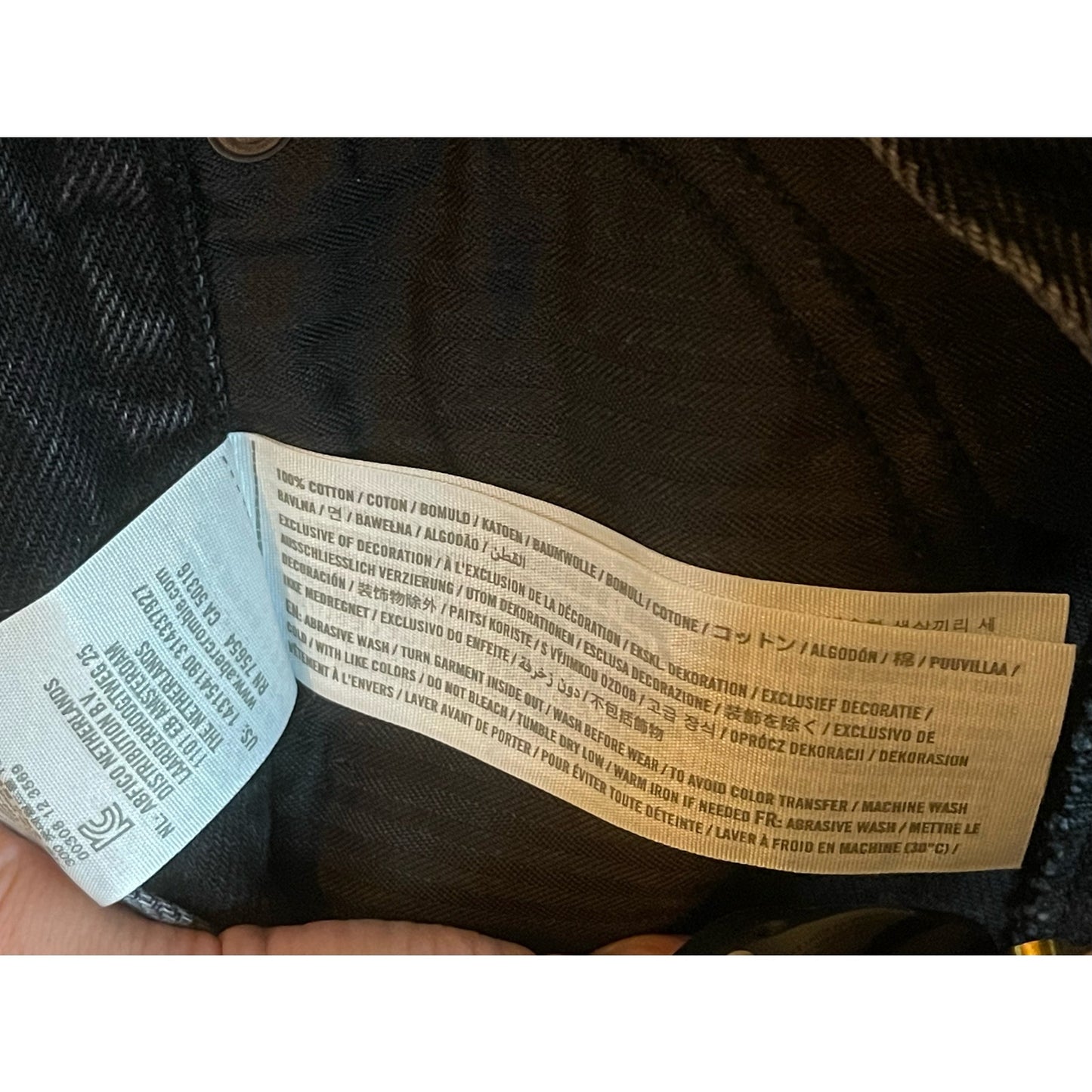 Abercrombie & Fitch Black Jean Denim Raw Hem Waist Tie Mini Skirt Size 27/4