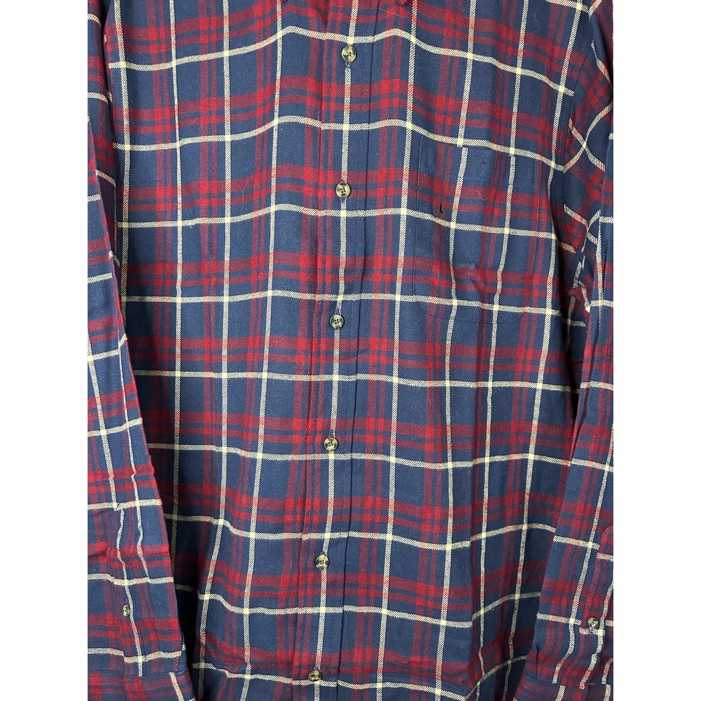 NEW Men’s Saddlebred ‘Classic Fit’ Maroon Blue Button Down Plaid Shirt Size L