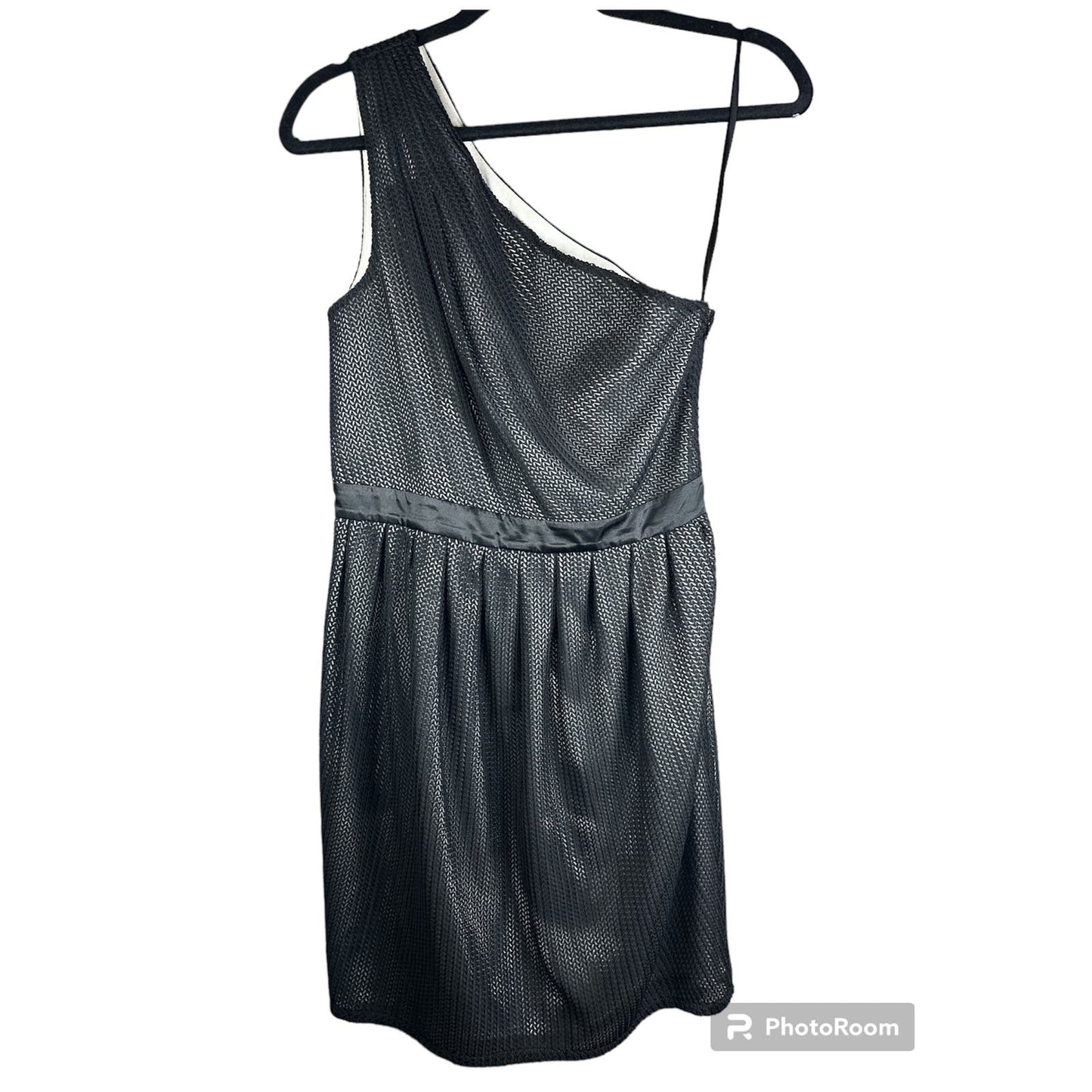 Armani Exchange One Sided Shoulder Zip Up Textured Black white Dress Size 4