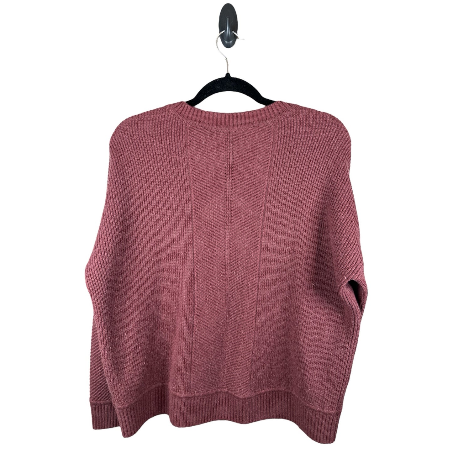 Athleta Habitat Wool Cashmere Maroon Long Sleeve Pull Over Sweater Size Small