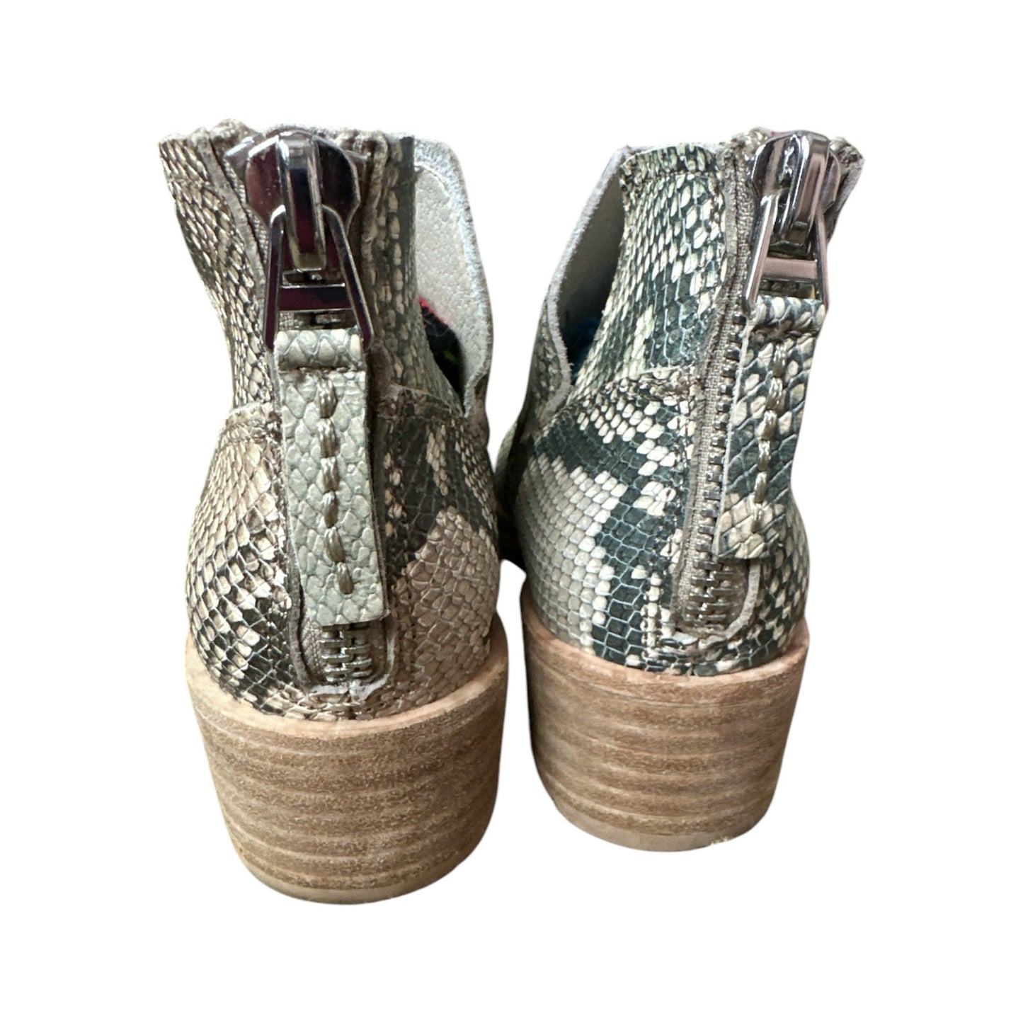 Women’s Dolce Vita Sonni Snake Skin Print Ankle Heeled Zip Up Bootie Size 6
