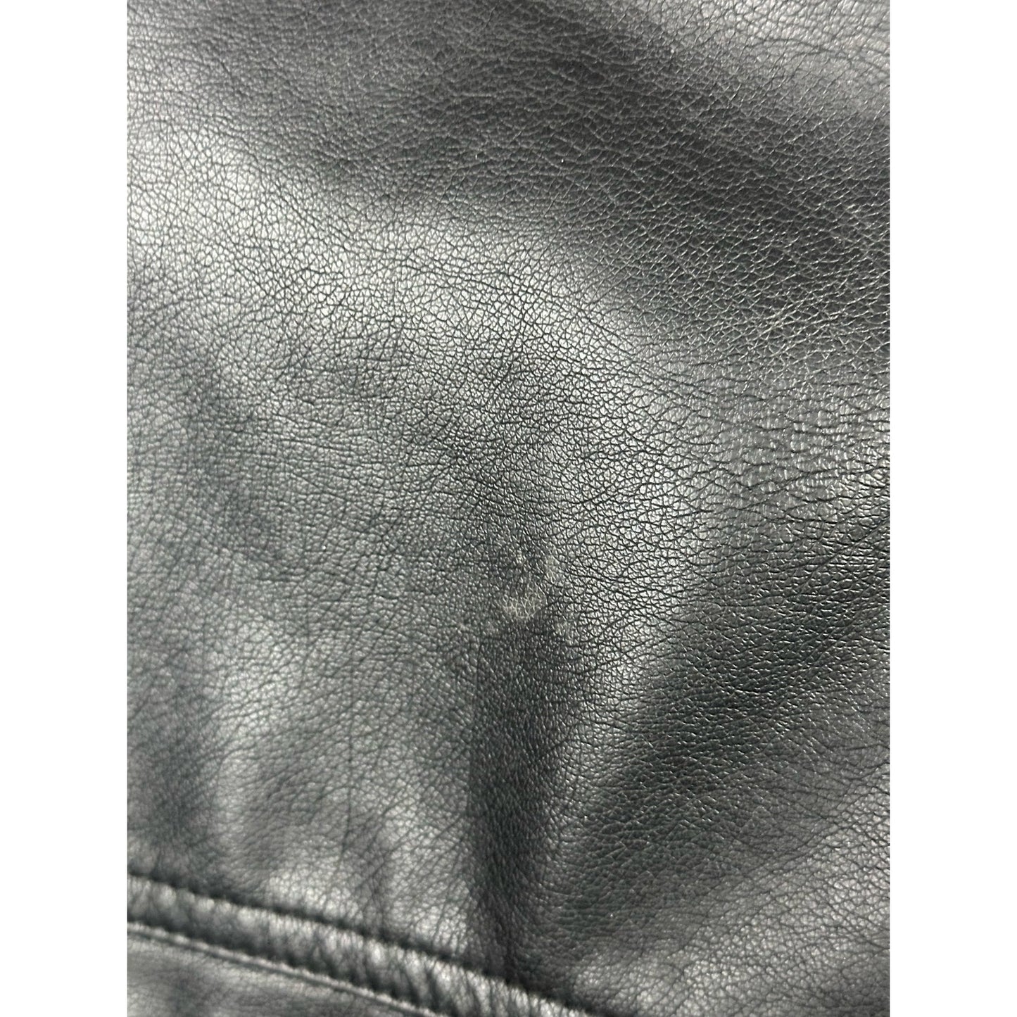 Women’s DKNY Black Zip Up Faux Leather Long Sleeve Bomber Jacket Size Small