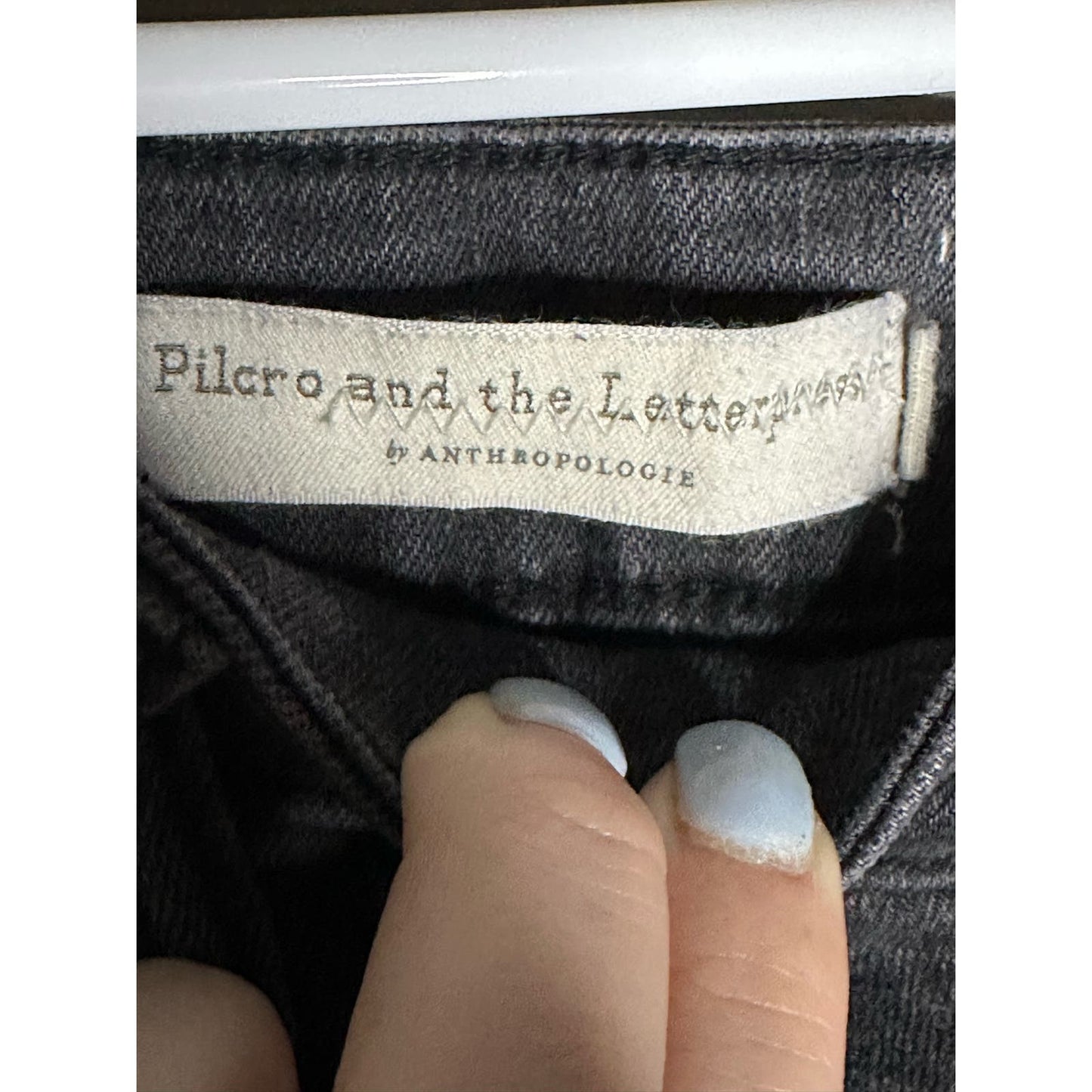 Pilcro&The Letterpress Anthropologie High Rise Skinny Buttonfly Black Jeans| 27