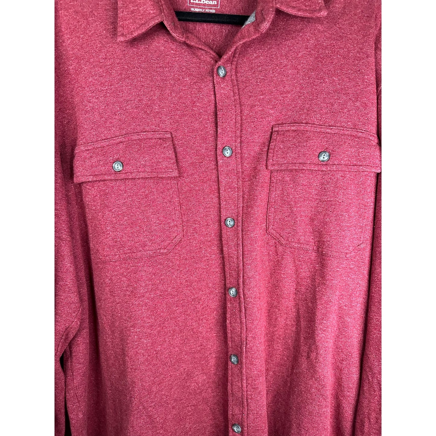 Men’s L.L. Bean ‘Slightly Fitted’ Red Maroon Button Down Shirt Size XXL-Regular