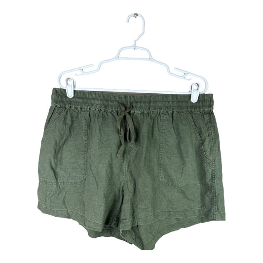 Torrid Linen Blend Green Pull On Drawstring Pocket Shorts Size 0