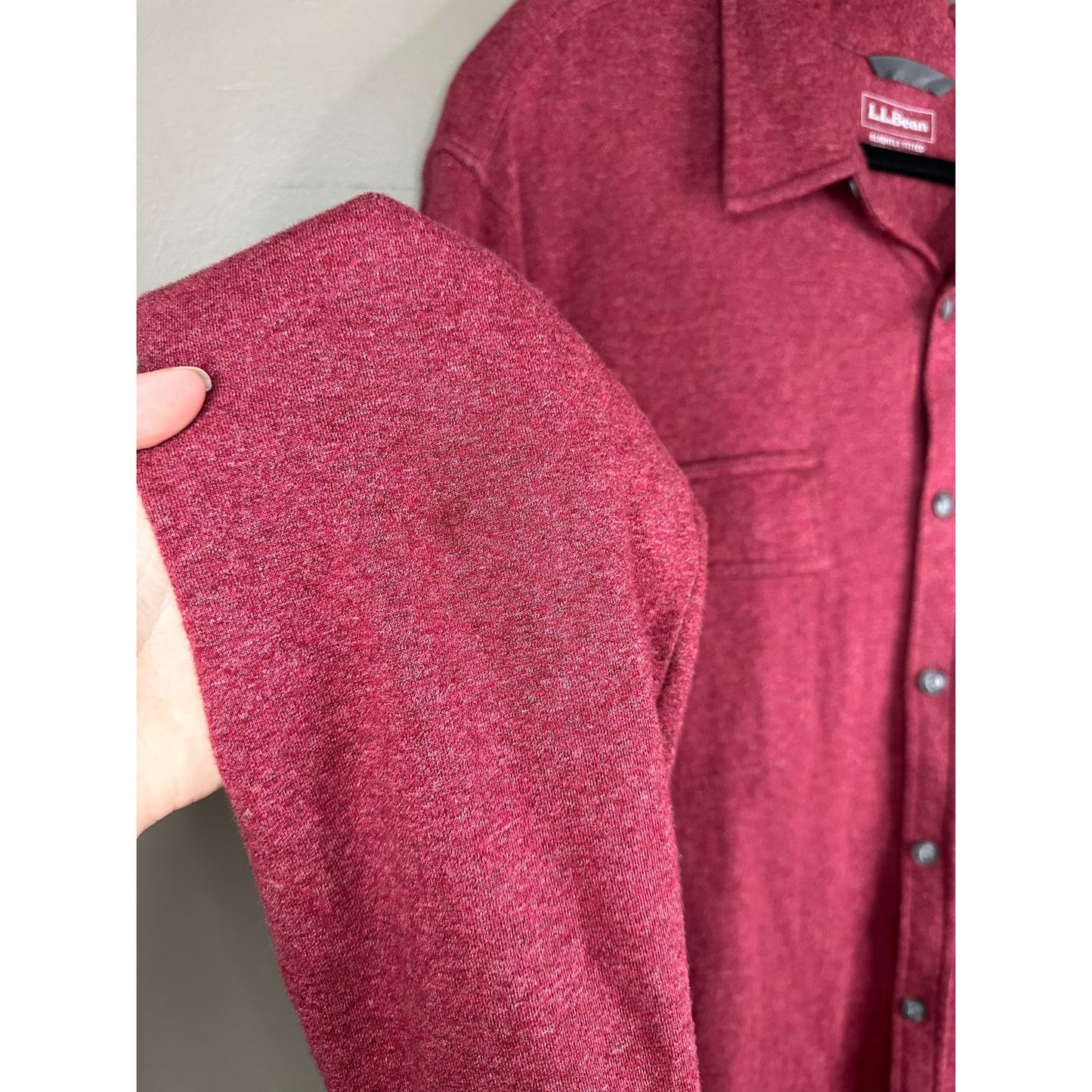 Men’s L.L. Bean ‘Slightly Fitted’ Red Maroon Button Down Shirt Size XXL-Regular