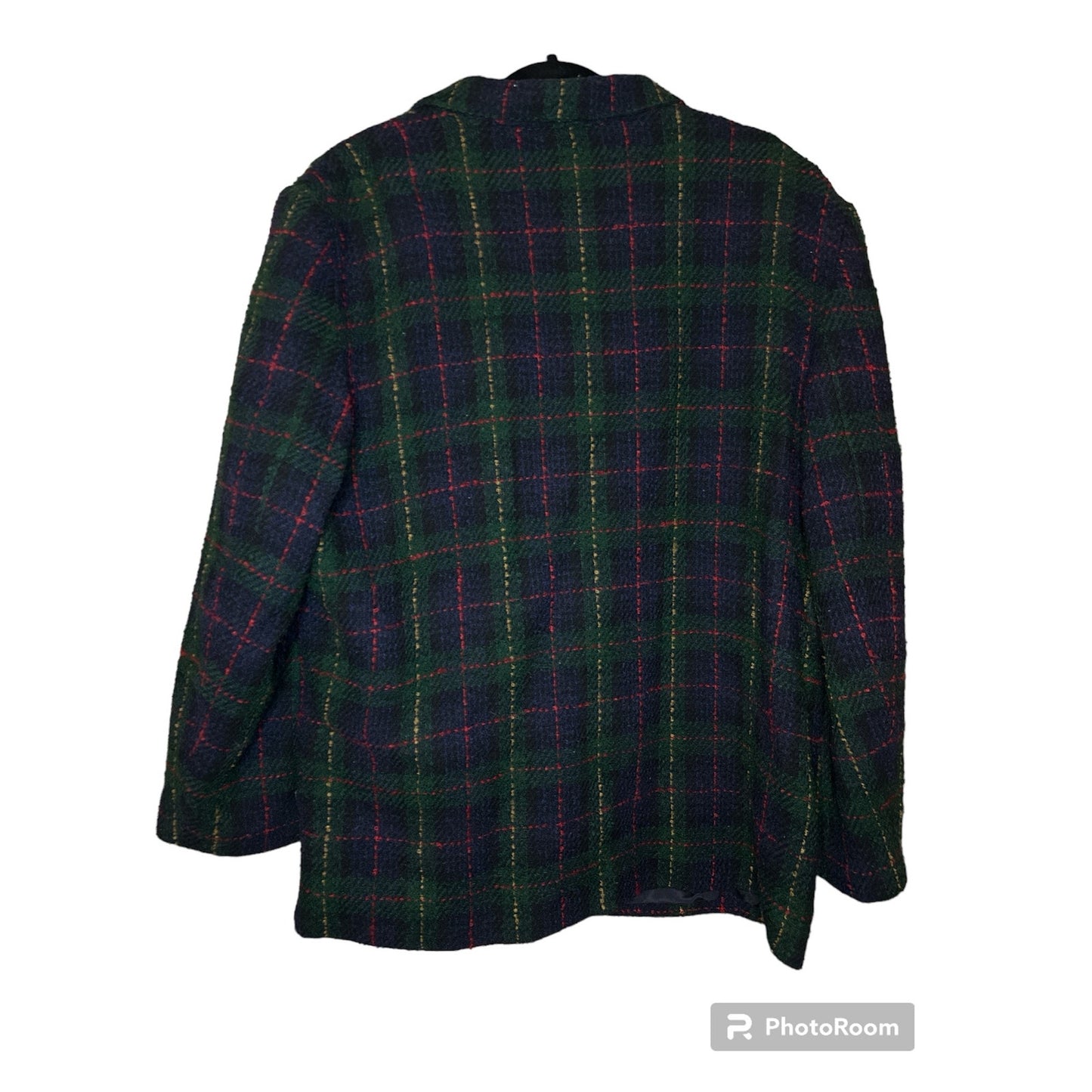 Vintage Alfred Dunner Christmas Red Green Blue 100% Wool Blazer Size 18