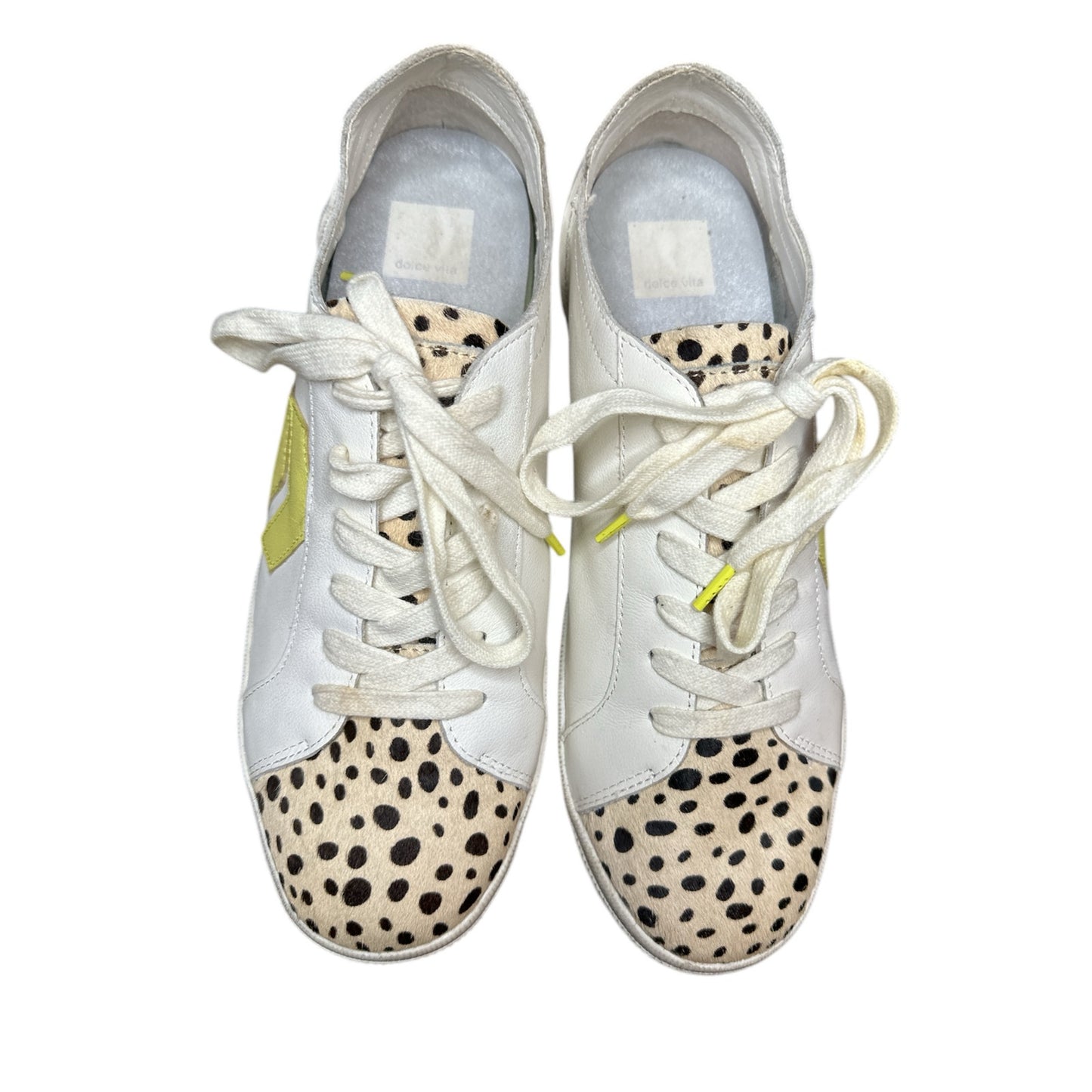 Women’s Dolce Vita 'Zaga' White Lace Up Printed Calf Fashion Sneakers Size 9