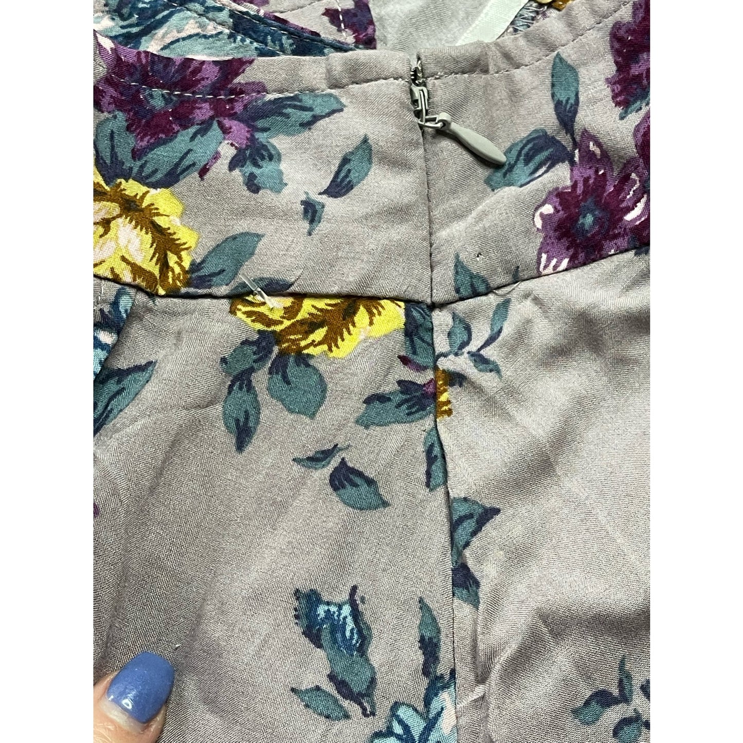 Free People Purple Yellow Floral Print Zip Up Flowy Baggy Zip Up Shorts Size 4