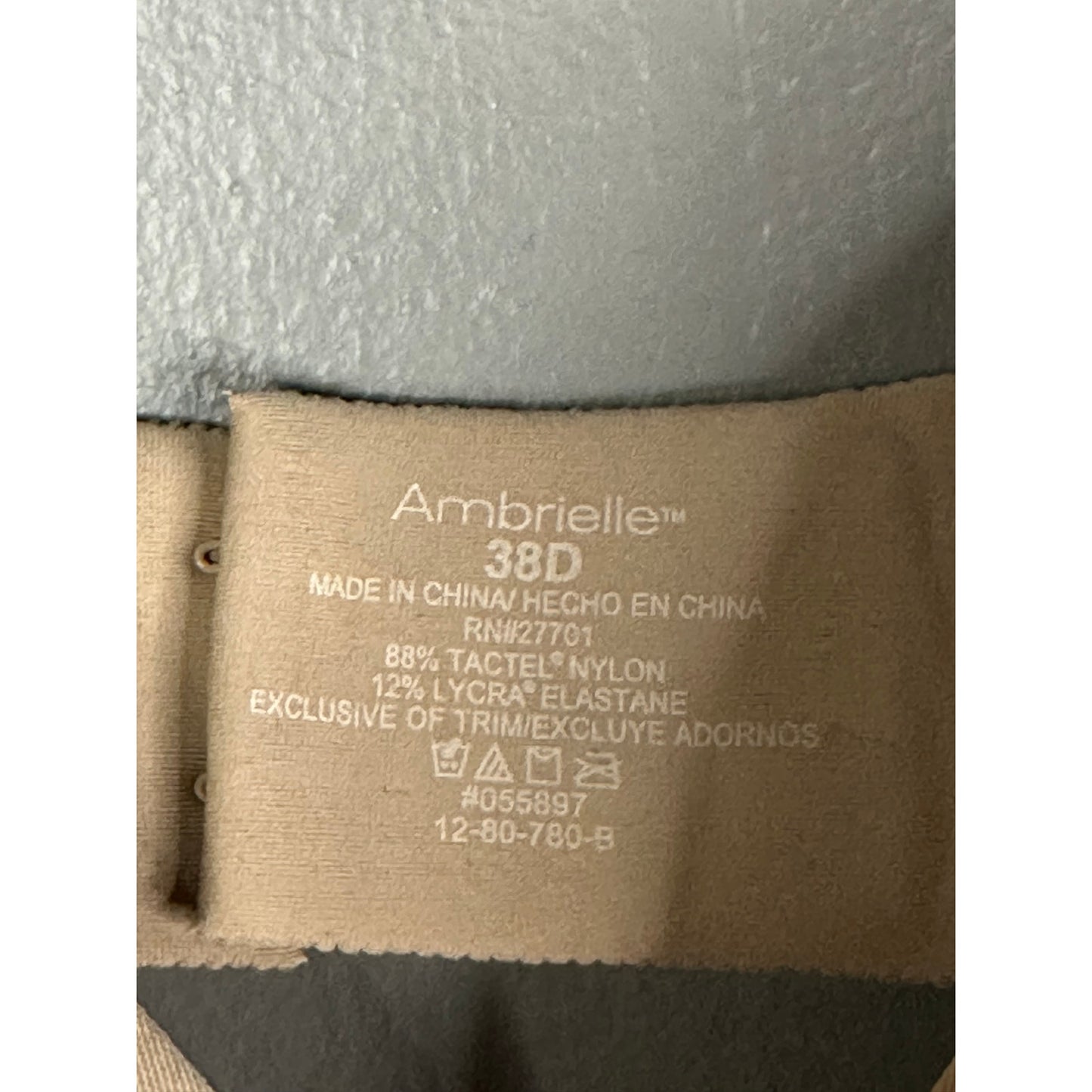 Ambrielle Nude Beige Buttery Soft Underwire Bra Size 38D