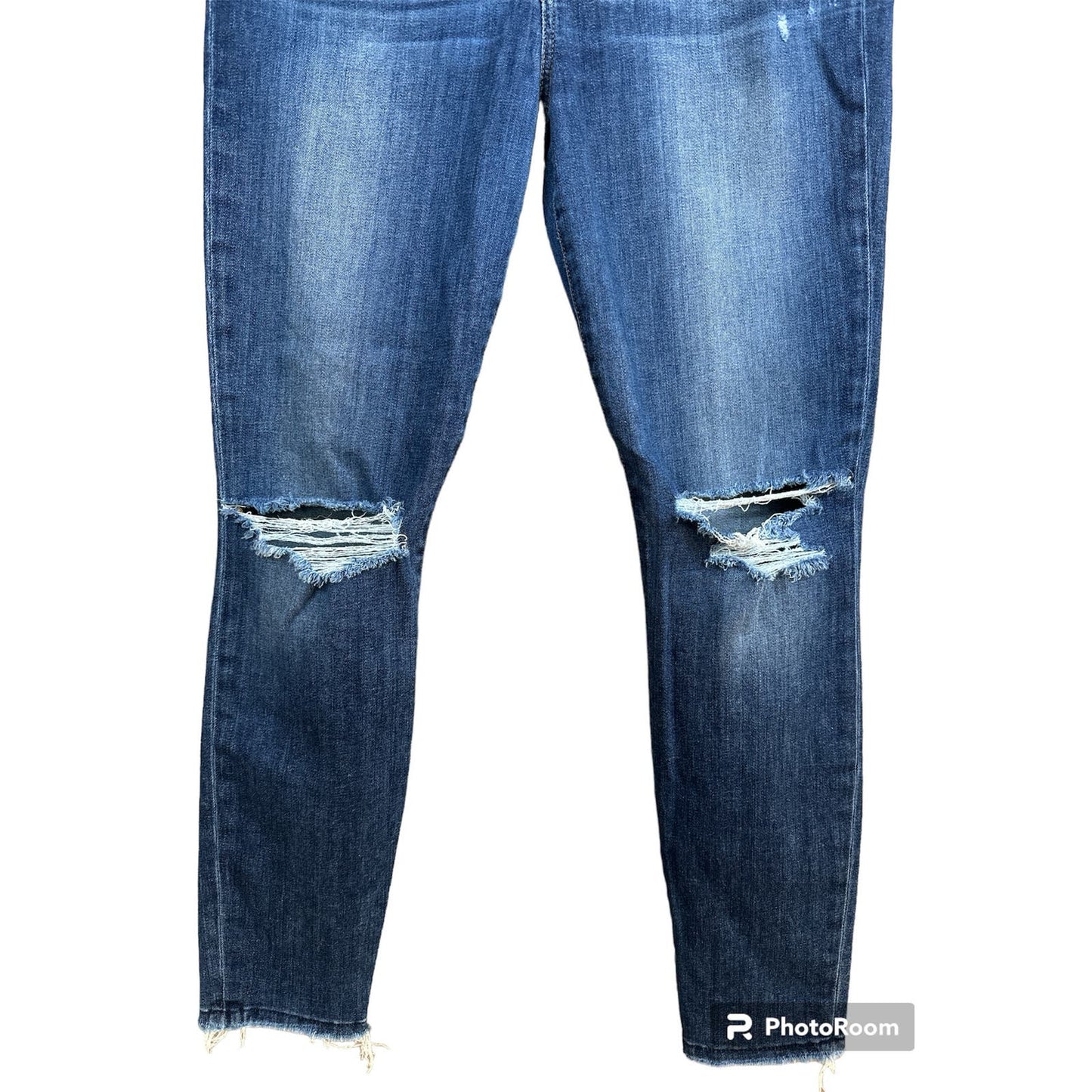 Joe’s Jeans Medium Wash Distressed Skinny Joyce Raw Hem Fringe Blue Jeans Size 31