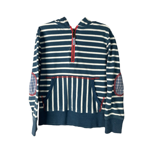 Matilda Jane X Joanna Gaines Unisex Blue White Stripe Quarter Zip Hoodie Size 4