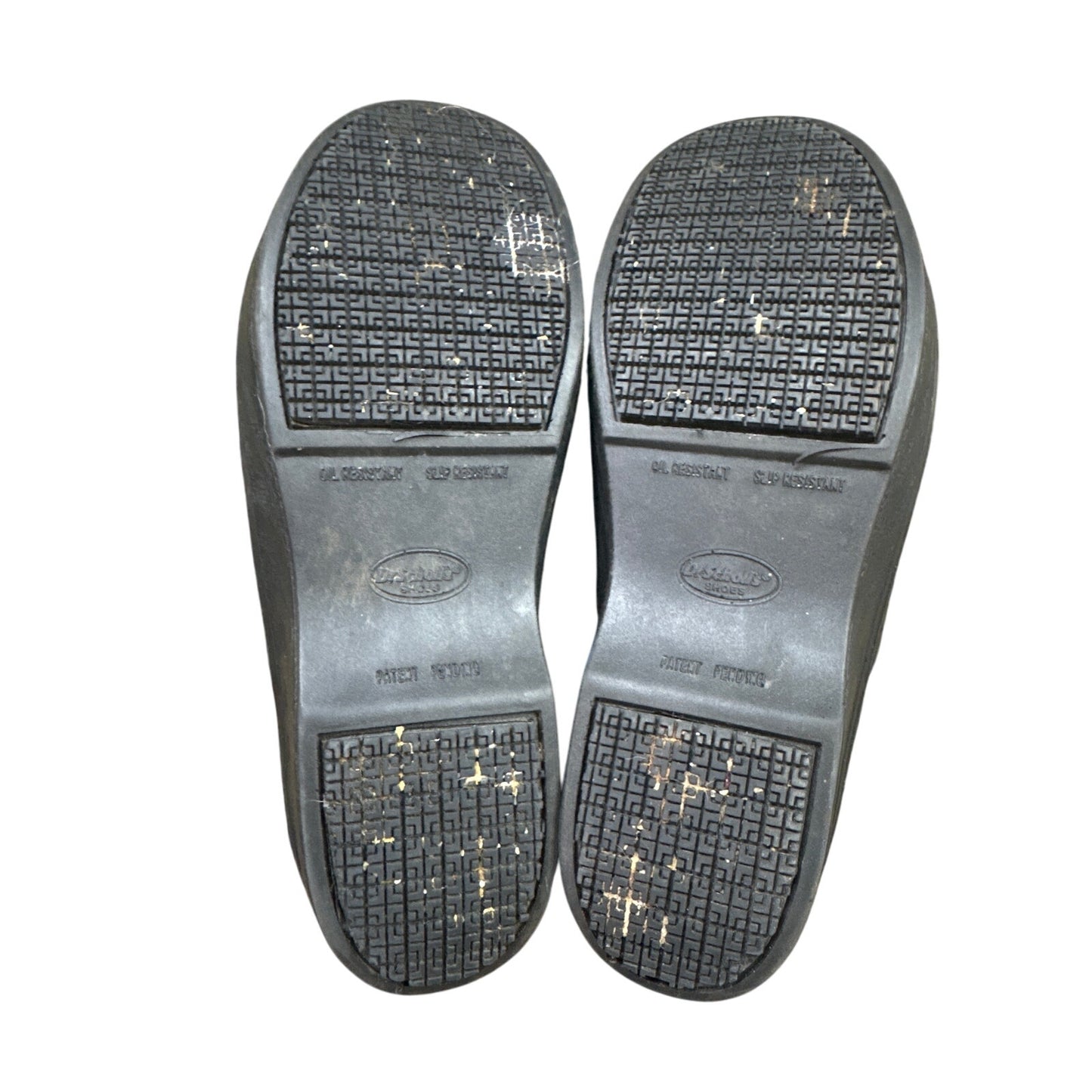 Women’s Dr. Scholls Slip Resistant Black Leather Man Made Comfort Clogs Size 6