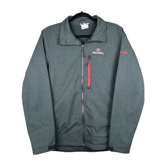 Columbia Grey Black Red UGA Georgia Collared Zip Up Jacket Size Small