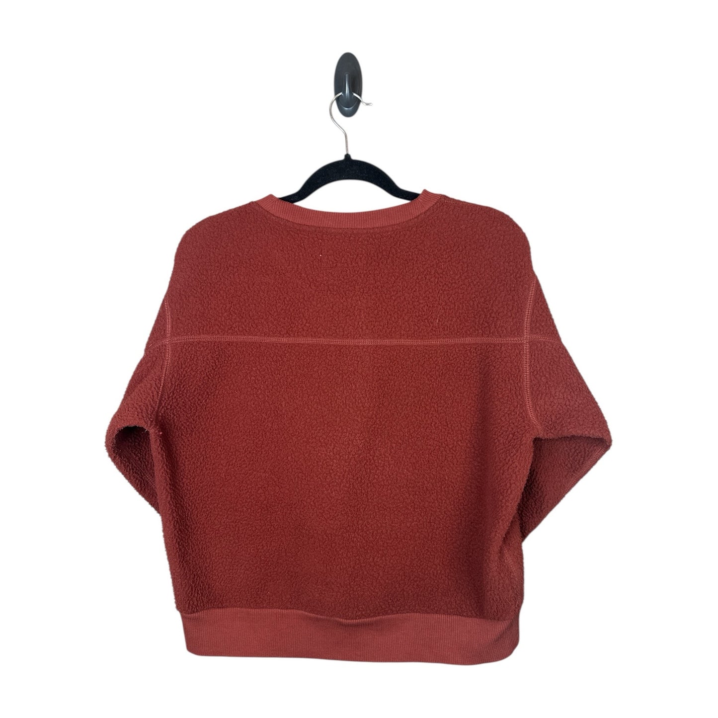 Everlane ReNew Rust Dark Red Long Sleeve Sherpa Pullover Sweatshirt Size Small