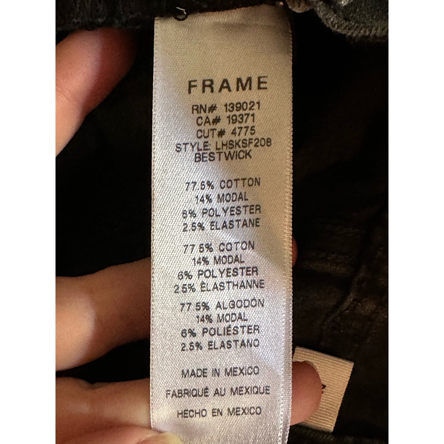 Frame Black Double Snap Fly ‘Le High Skinny’ High Rise Jeans Size 26