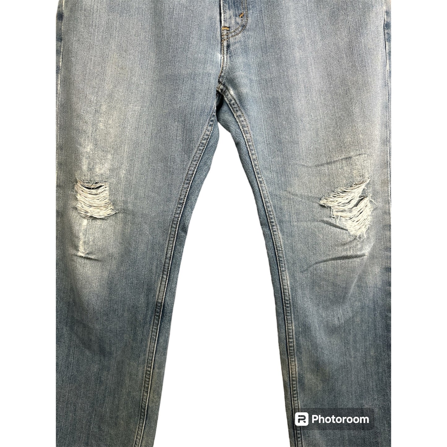 Men’s Levi’s 559 Light Wash Distressed Worn In Blue Jeans Denim Size 34X30