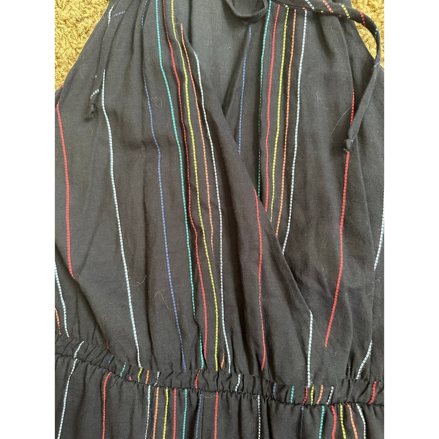 Dolan Made in USA Blue Stripe Sleeveless Pants Romper Crop Jumpsuit Size XS