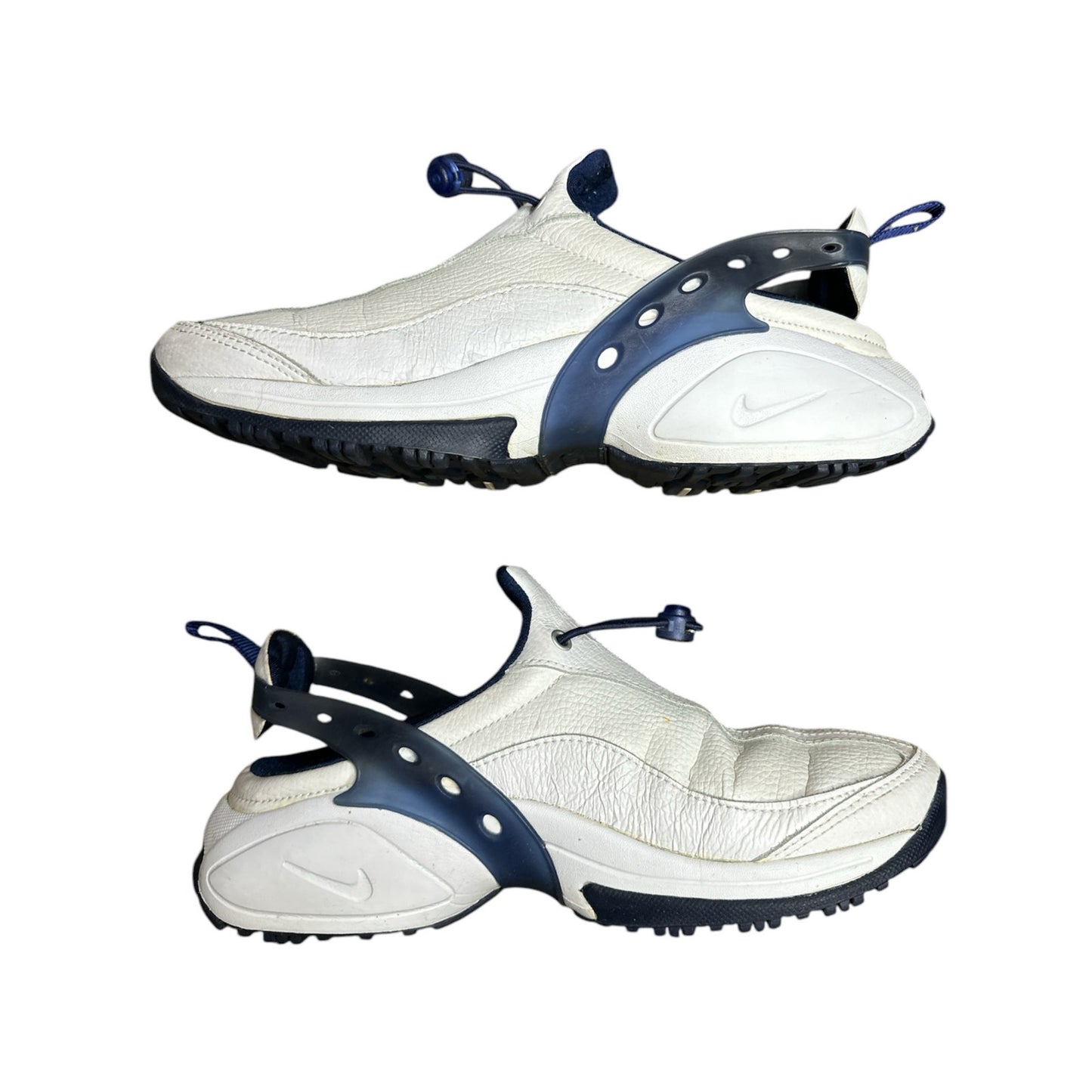 Vintage Rare Y2K Nike Air Heel Fit Slip On White Blue Sneaker Sandals Size 8