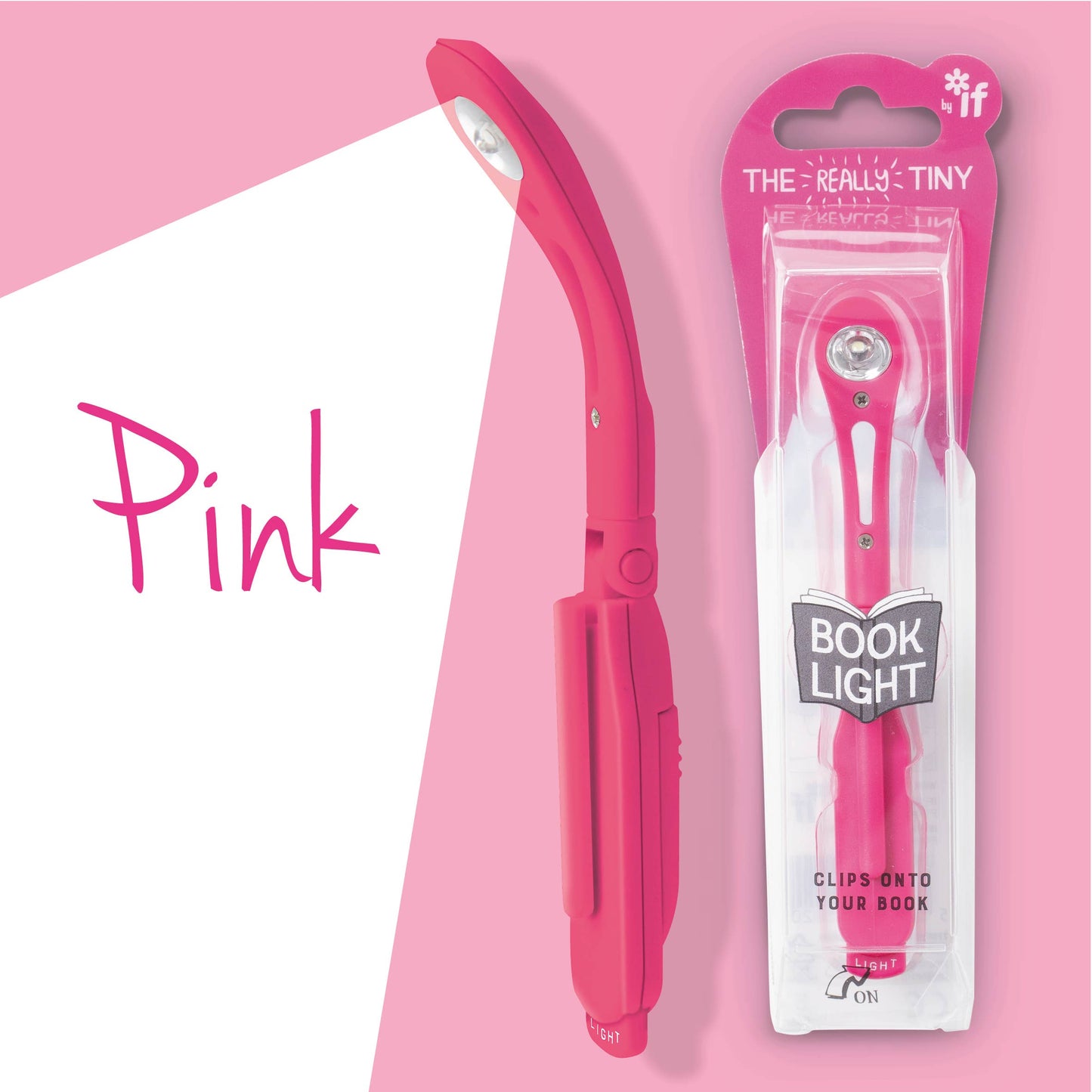 Really Tiny Clip On Adjustable Book Reading Light- Pink, Blue & Mint