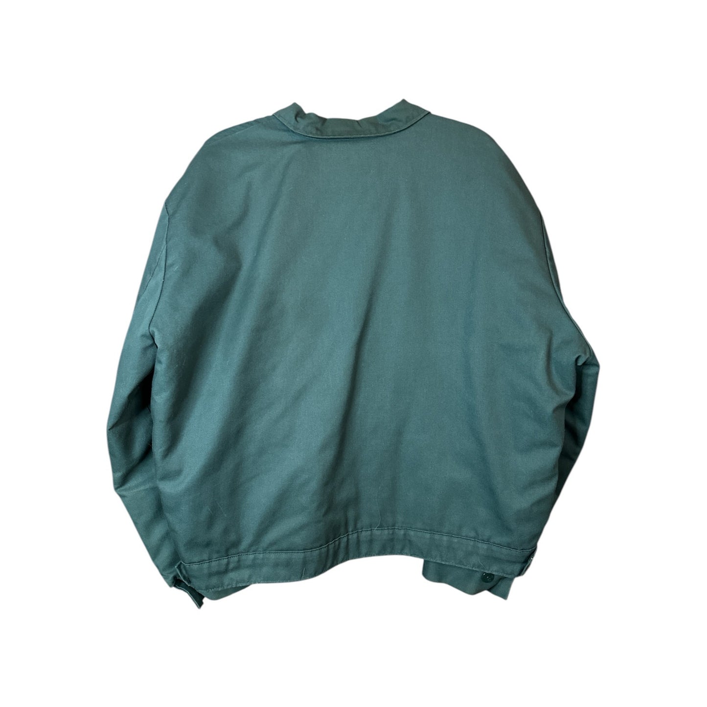 Vintage Durable Press Green Long Sleeve Zip Up Canvas Utility Jacket Size 2XL