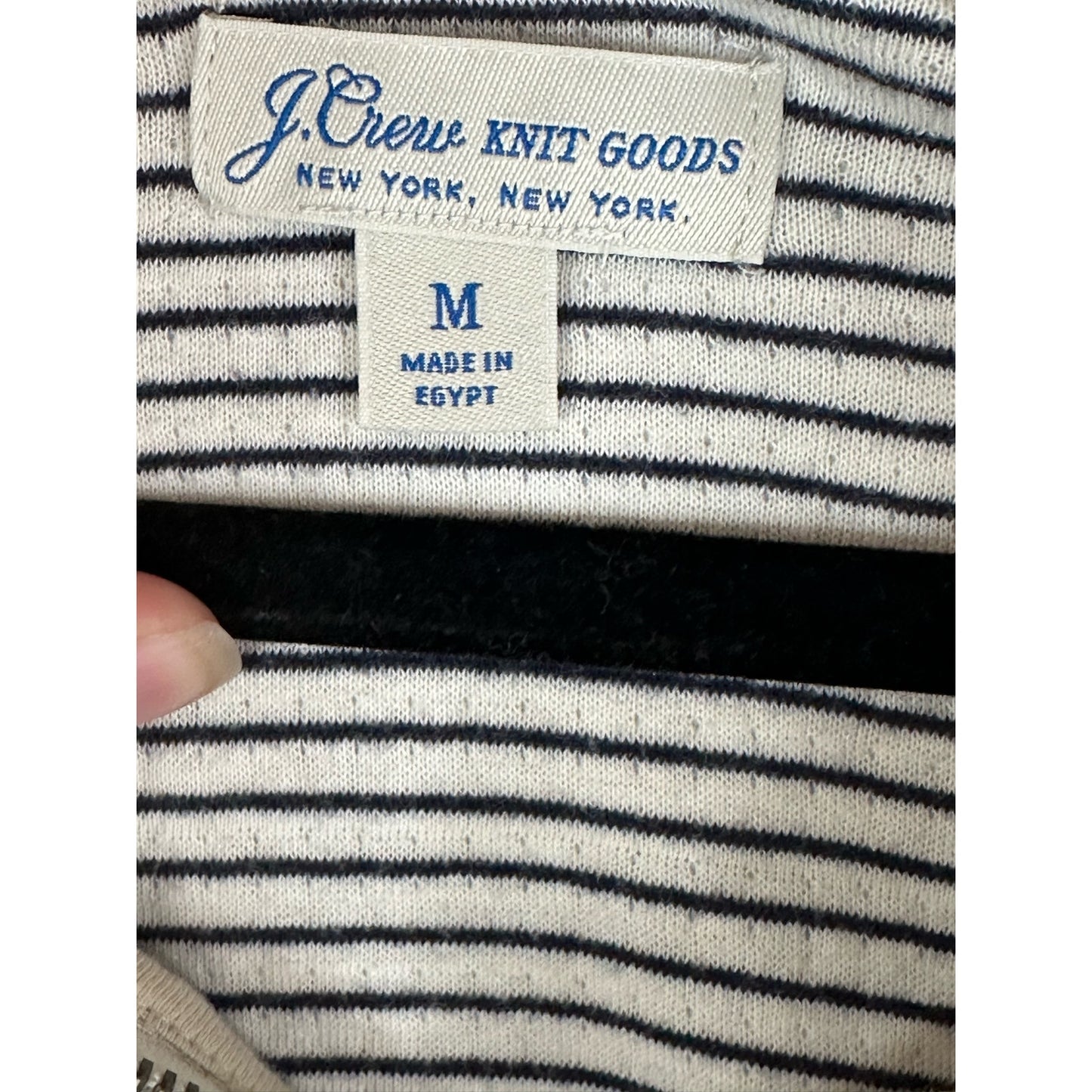 J. Crew Knit Goods Beige Tan Long Sleeve Quarter Zip Pullover Sweatshirt Size M