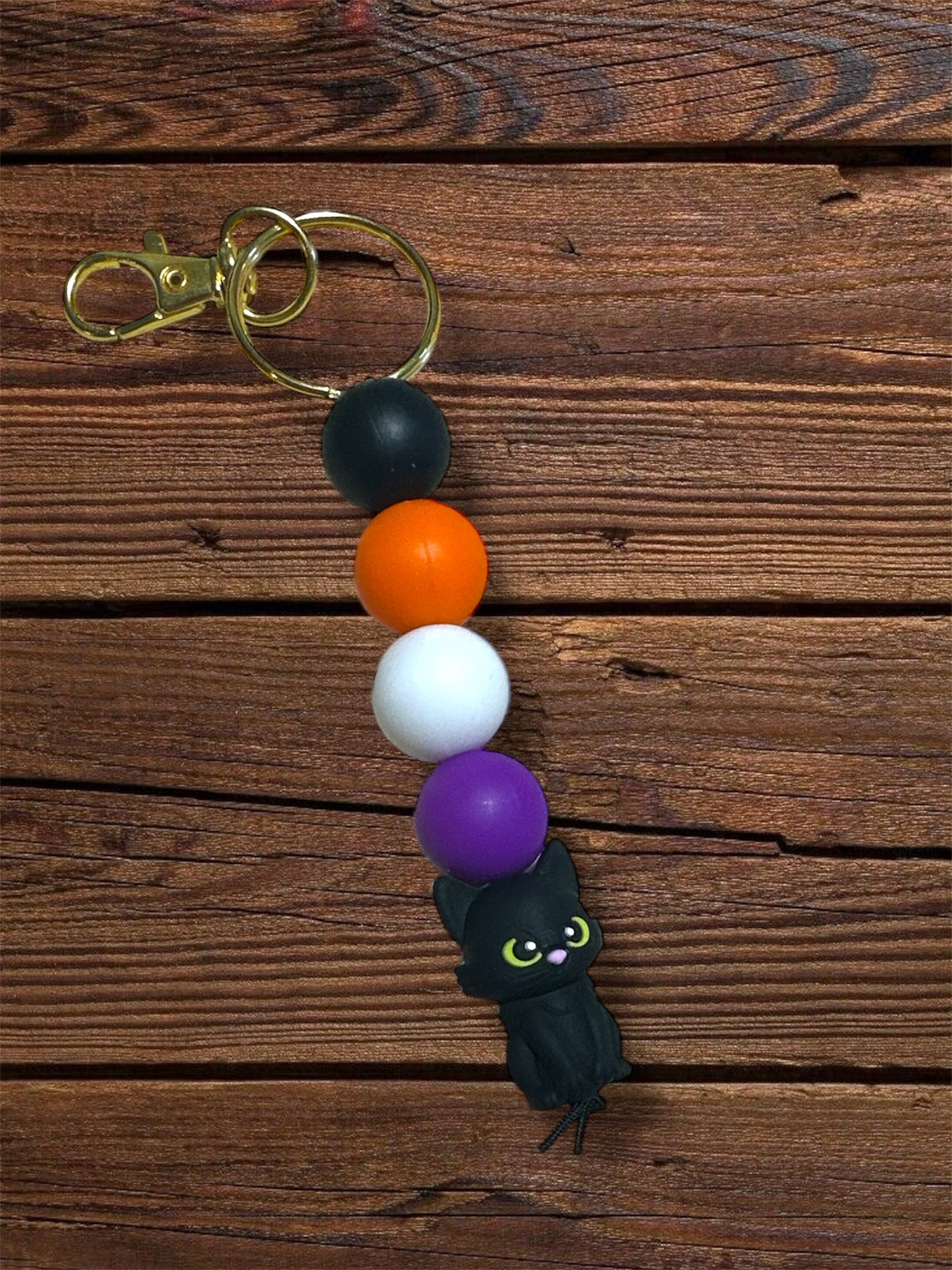 Halloween Silicone Beaded Keychain Stand Alone + Wristlets | Halloween Ghost Fall Silicone Bead Keychain