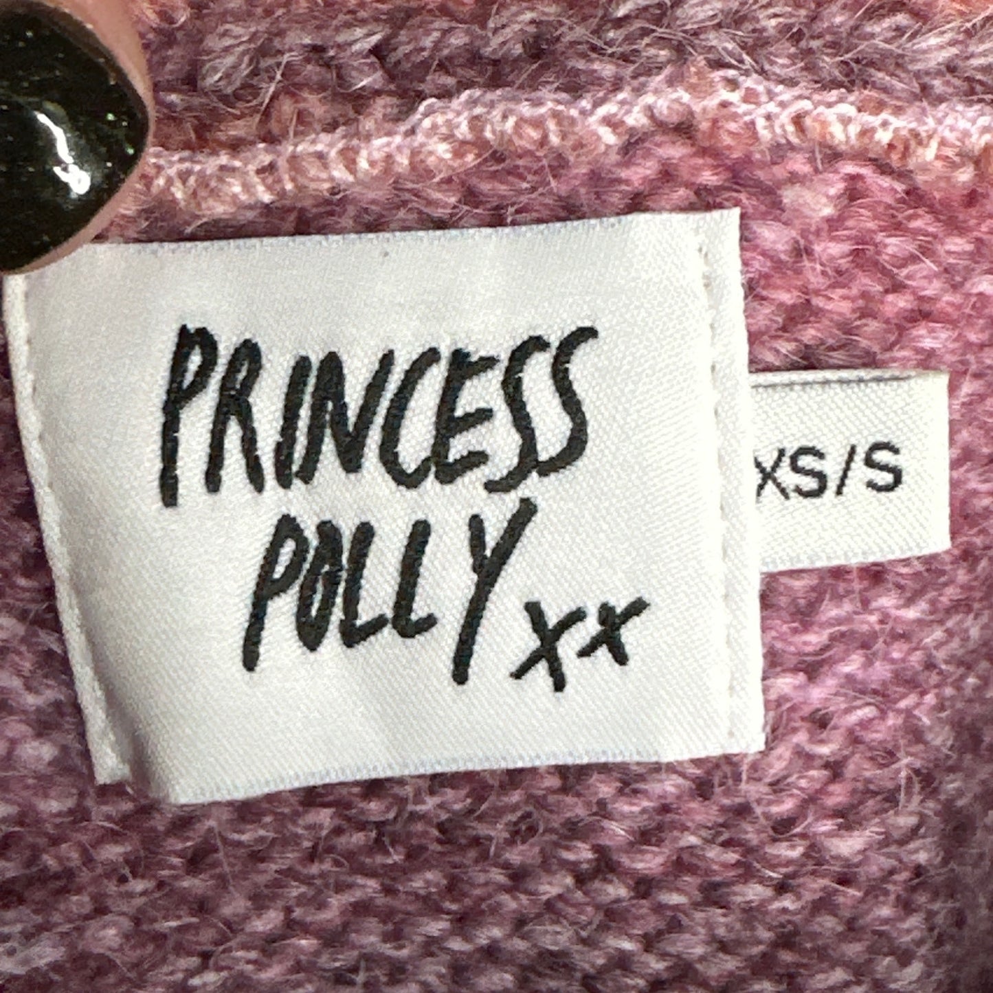 Princess Polly Reid Fuzzy Pink Purple Ombre Knitted 100% Cotton Skirt Size XS/S