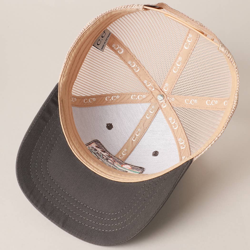 Unisex Embroidered Ford Bronco Patch Grey Beige Baseball Cap Dad Hat With Mesh Back