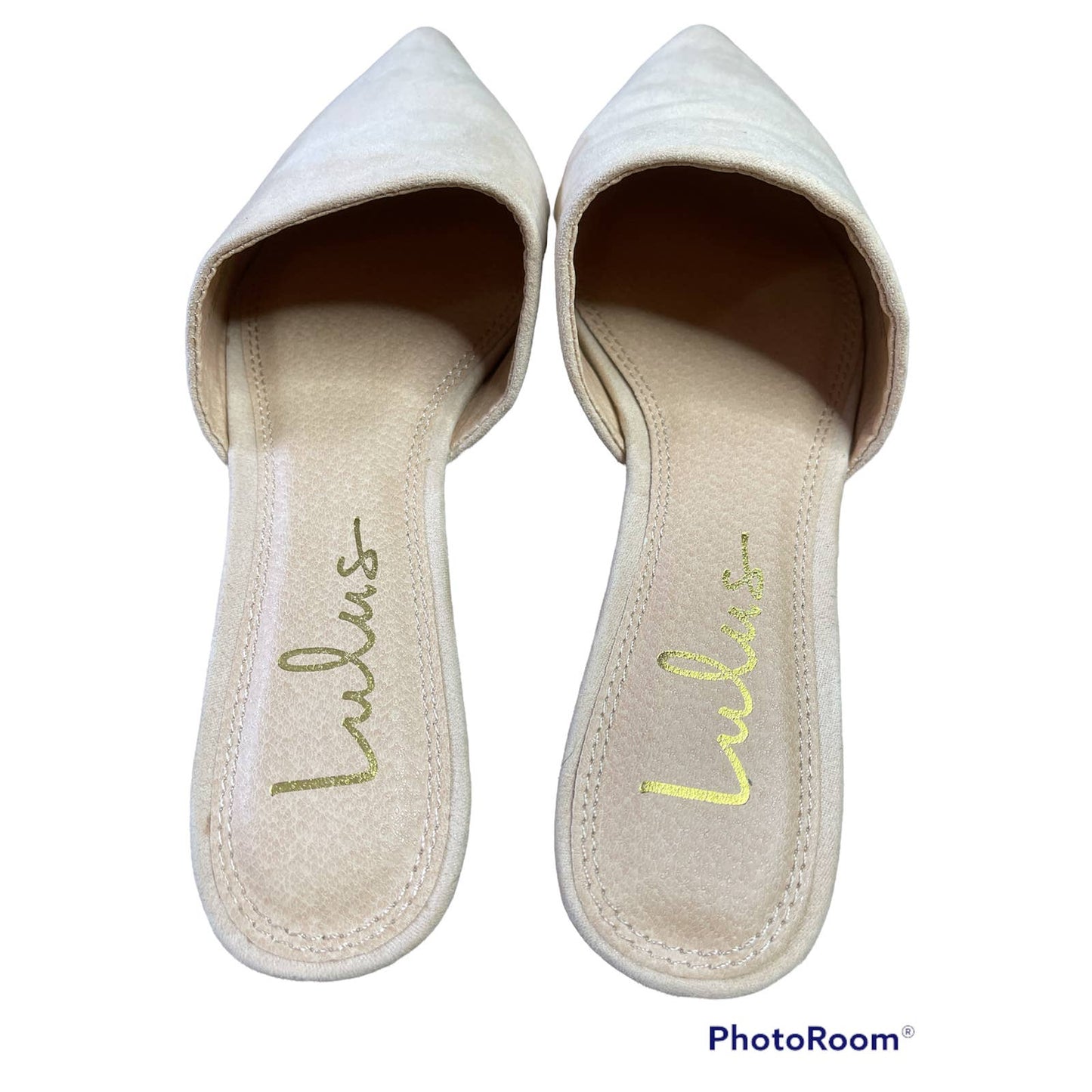 Lulu's White Cream Pointed Toe Slides Slip Ons Size 5.5
