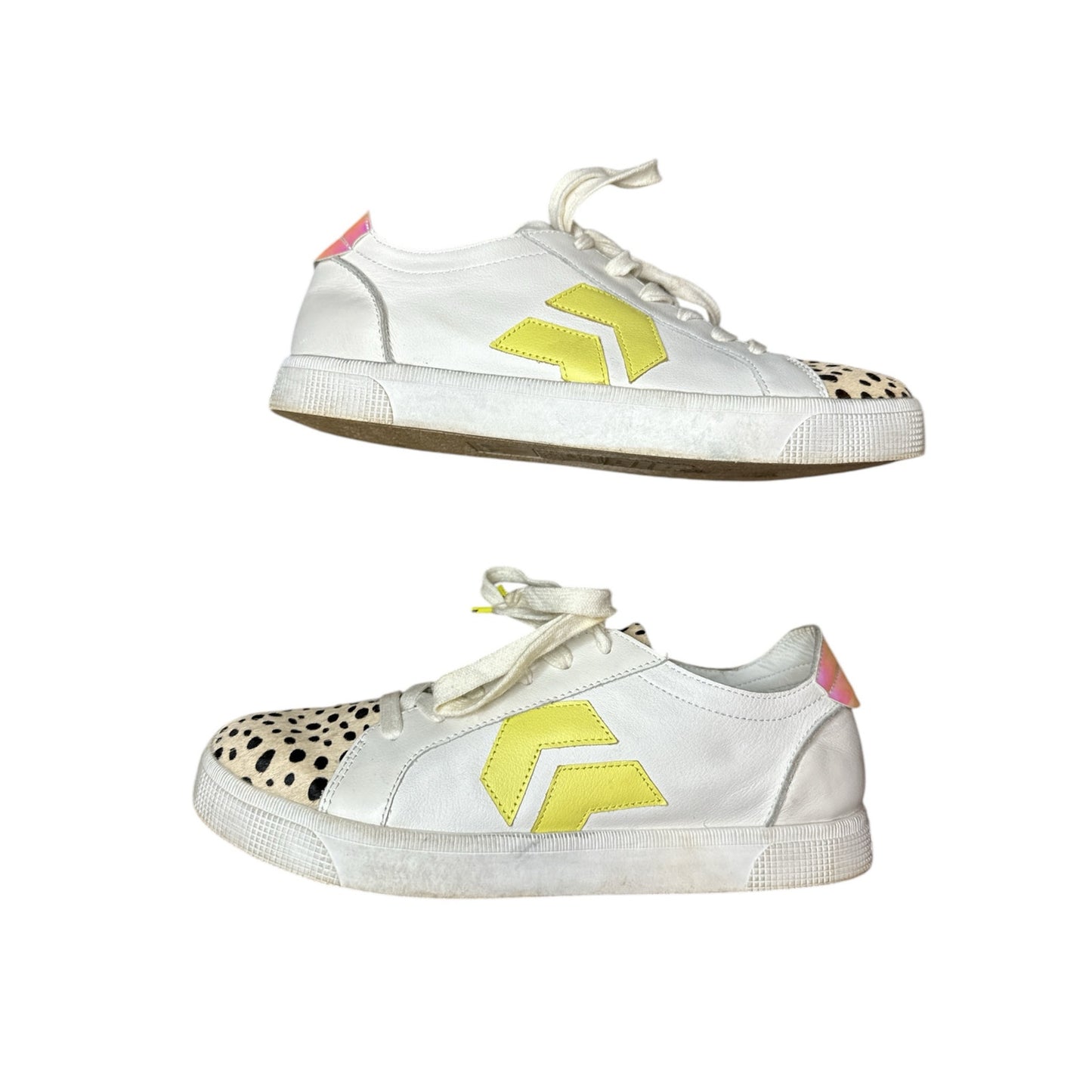 Women’s Dolce Vita 'Zaga' White Lace Up Printed Calf Fashion Sneakers Size 9