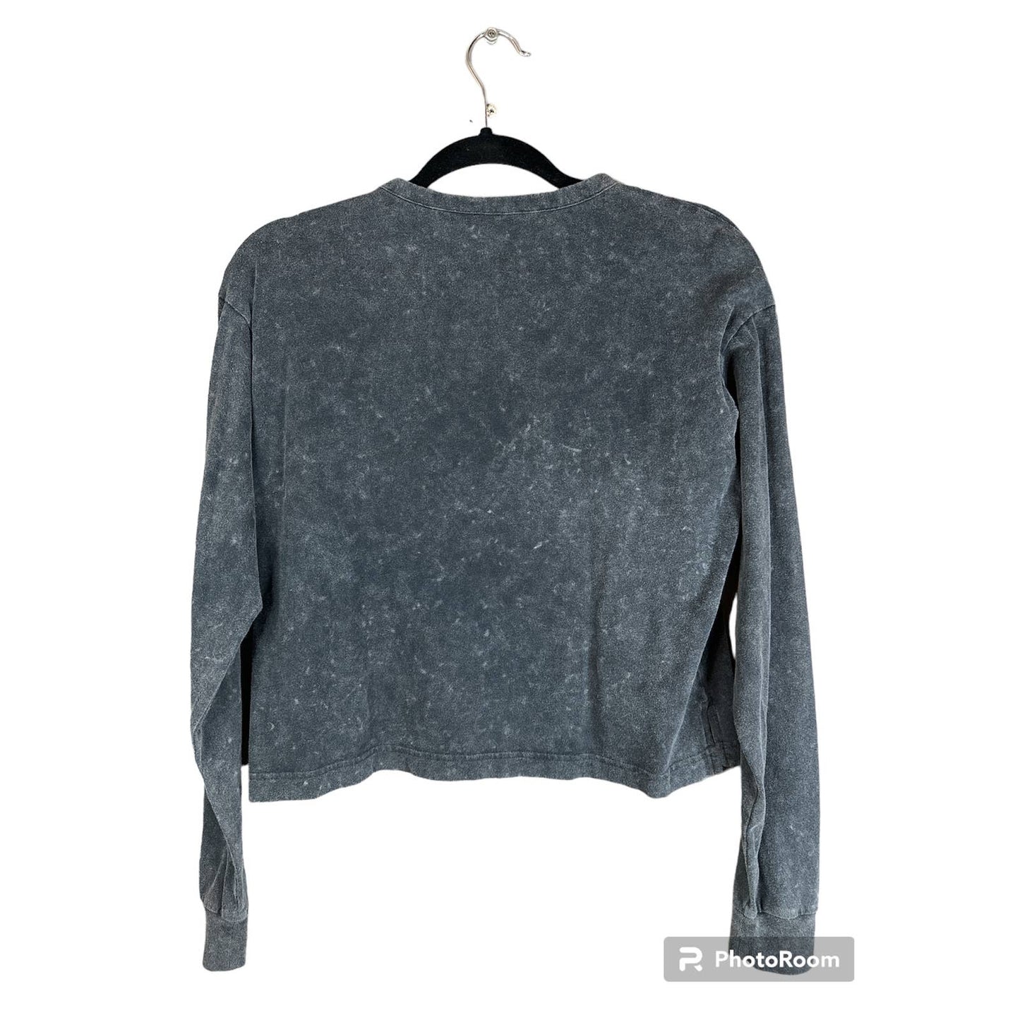 Victoria’s Secret PINK Grey Button Down Long Sleeve Cropped T-Shirt Size XS