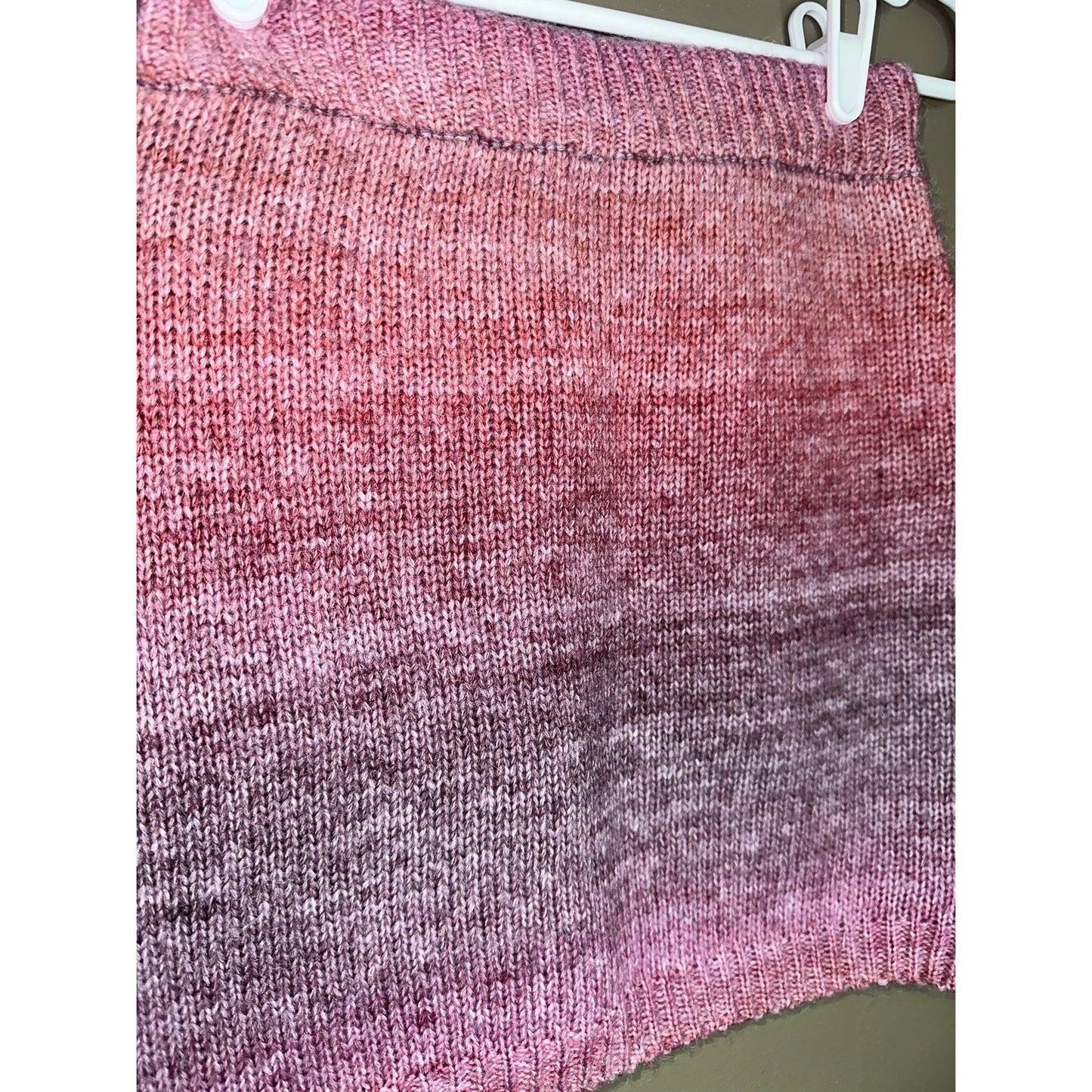 Princess Polly Reid Fuzzy Pink Purple Ombre Knitted 100% Cotton Skirt Size XS/S