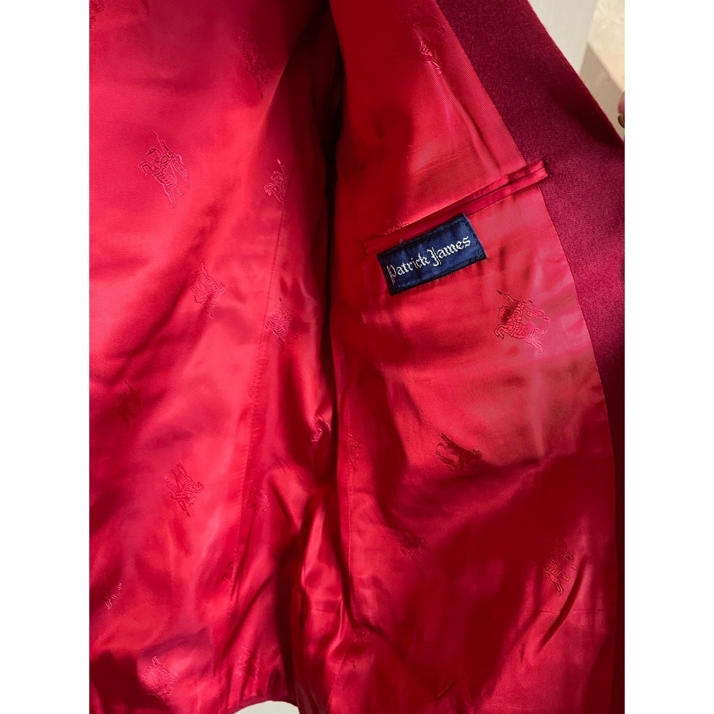 Vintage Red Burberry Long Sleeve Gold Button Double Breasted Blazer