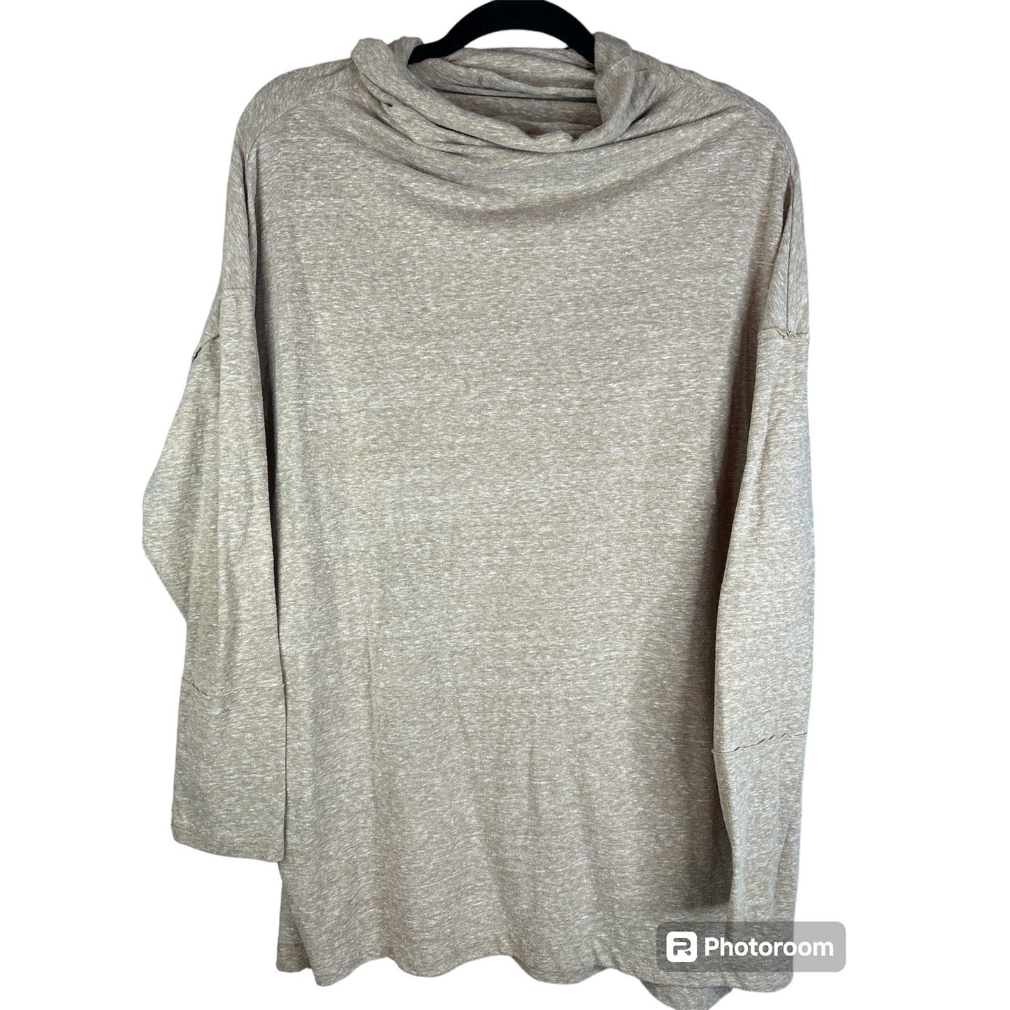 We The Free Beige/ Tan Long Sleeve Cowl Neck Bella Vista Blouse Size XS