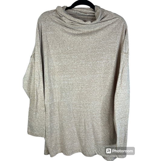 We The Free Beige/ Tan Long Sleeve Cowl Neck Bella Vista Blouse Size XS