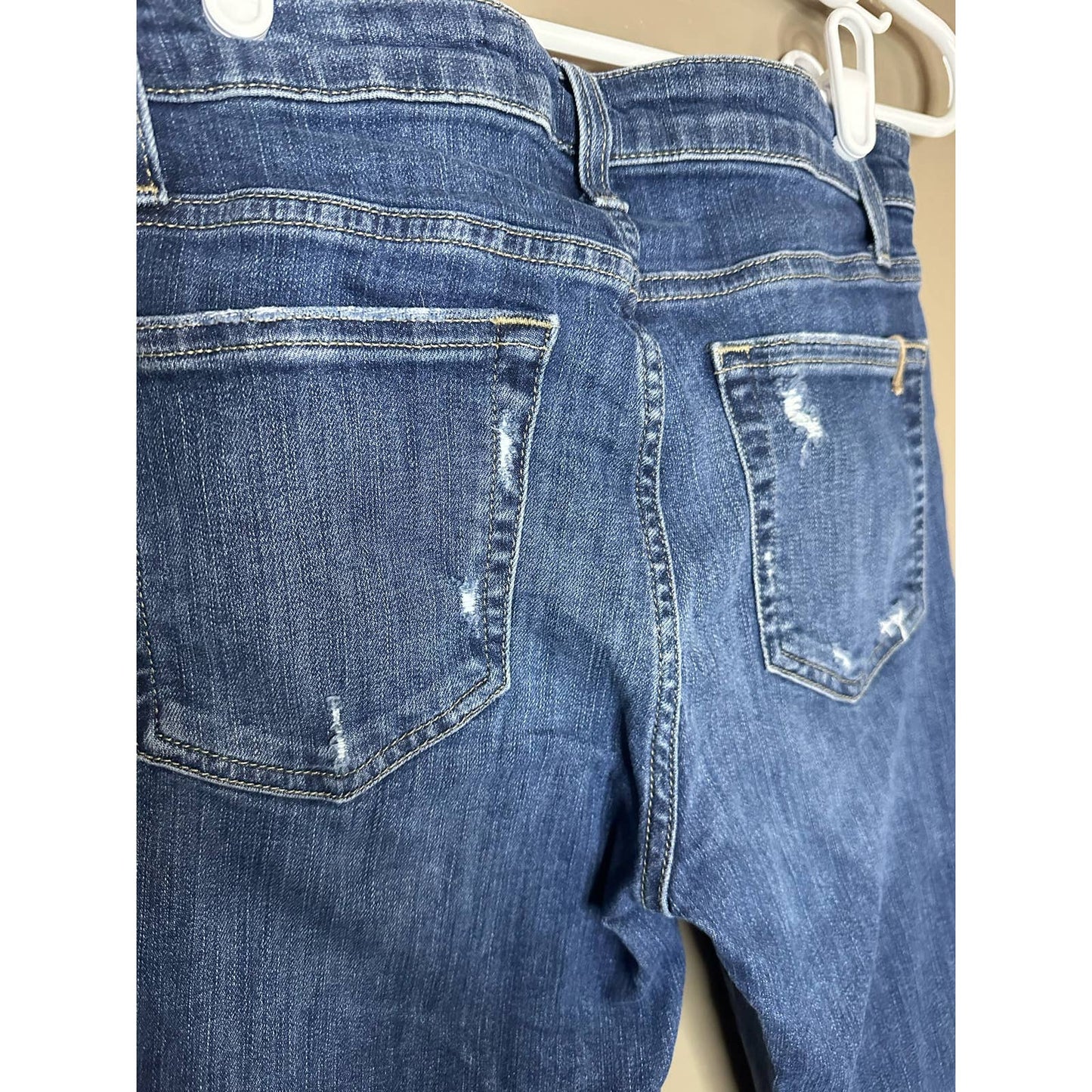 Joe's Jeans High Rise Ankle Skinny Distressed Raw Hem/ Fringe Blue Jeans Size 26
