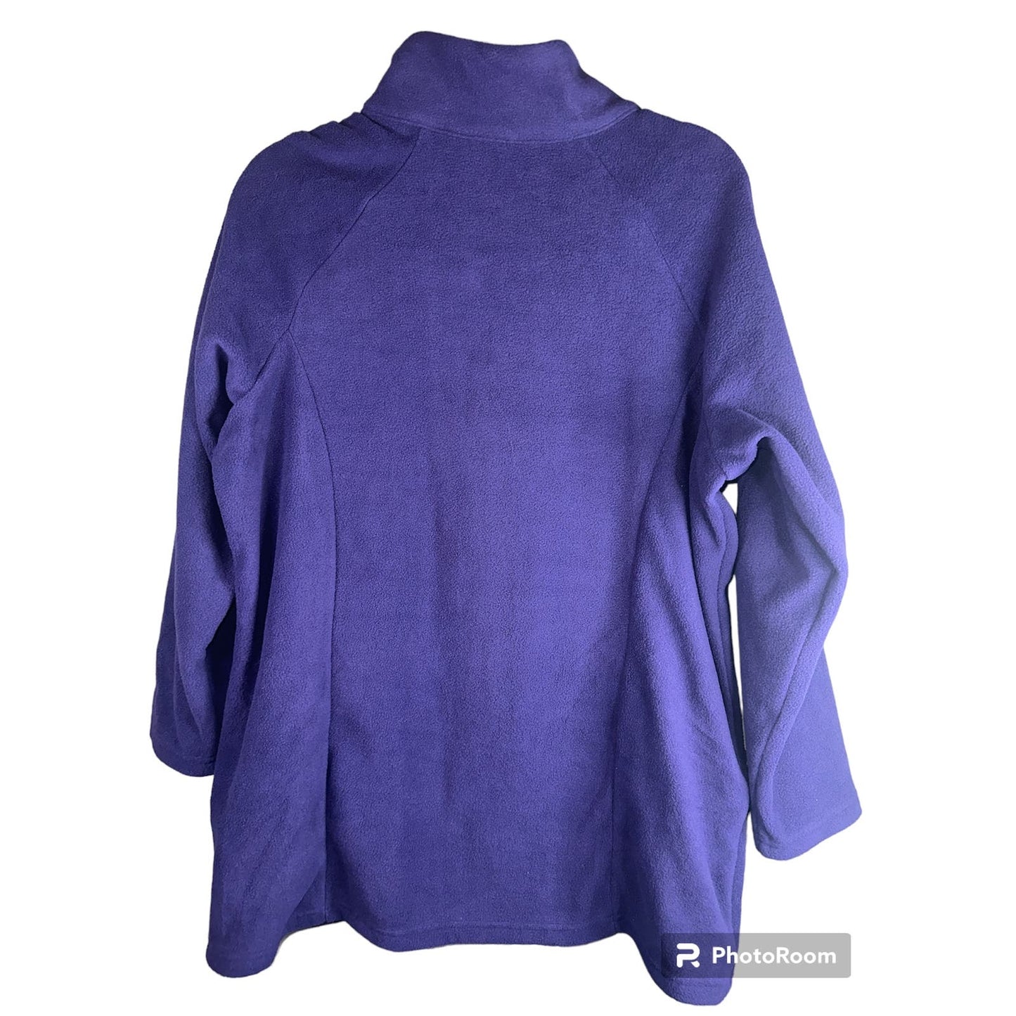 NWT Avenue Purple Collared Quarter Zip Pullover Pockets Fleece Size 14/16