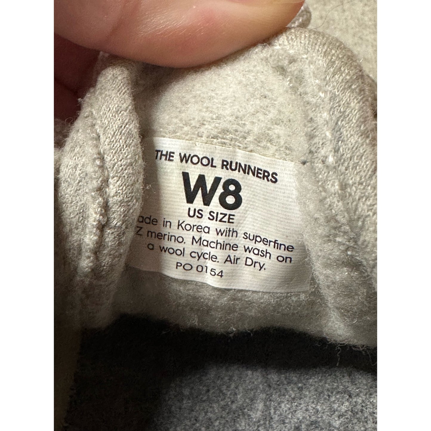 Women’s Allbirds Light Grey White Lace Up Athletic/Running ‘Wool Runners’ Size 8