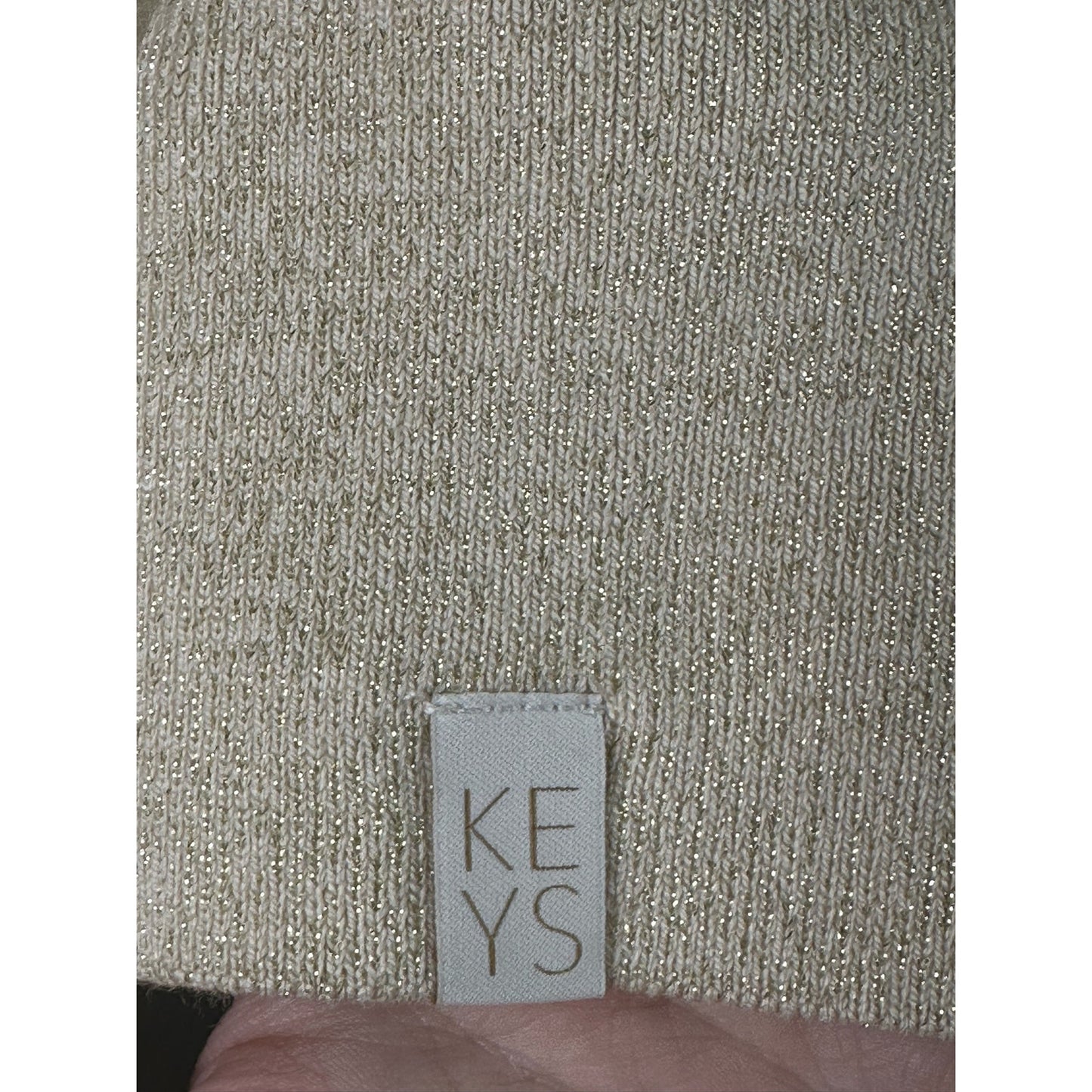 Athleta x Alicia Keys Cowl Neck Long Sleeve Cream Sparkly Wool Bodysuit Size L