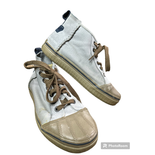 Men's Sorel Sentry Chukka High Tops Lace Up Grey Brown Sneakers Size 7