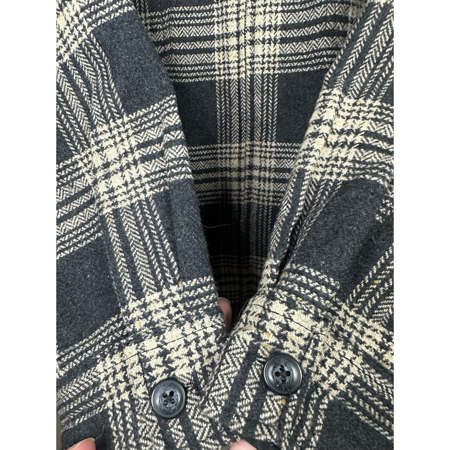 Men’s Dockers Authentic Zip Up Plaid Pockets Wool Collared Jacket Size Large