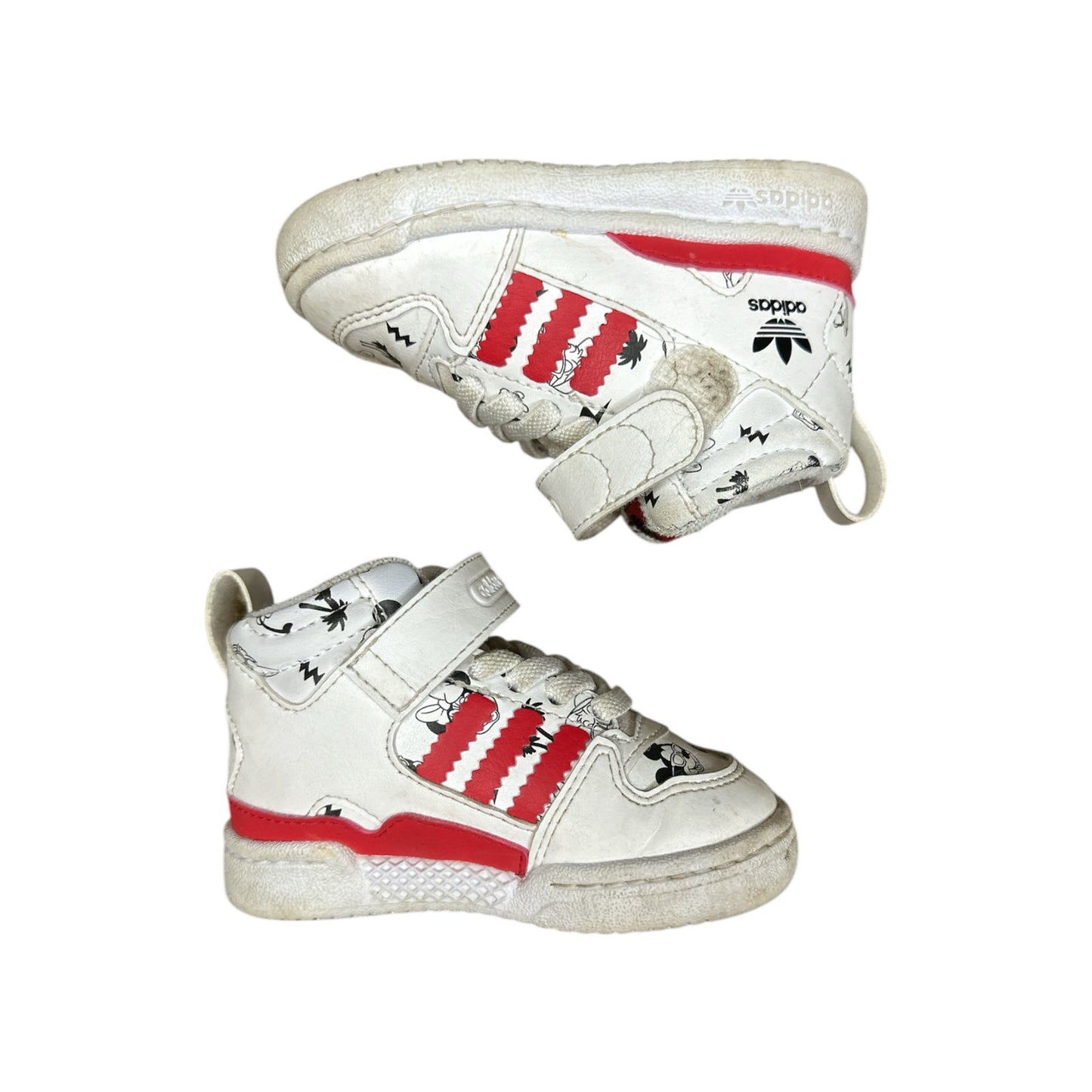 Toddler Unisex Adidas X Disney Forum Mid 360 White Red High Top Sneakers Size 5K