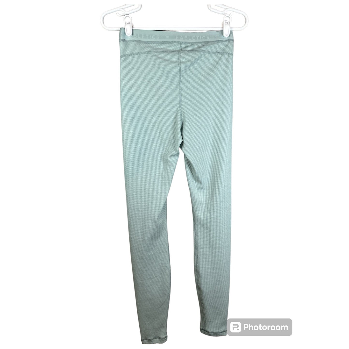 Fabletics Teal Long John’s Thermal Waffle Knit Leggings Underpants Size Small
