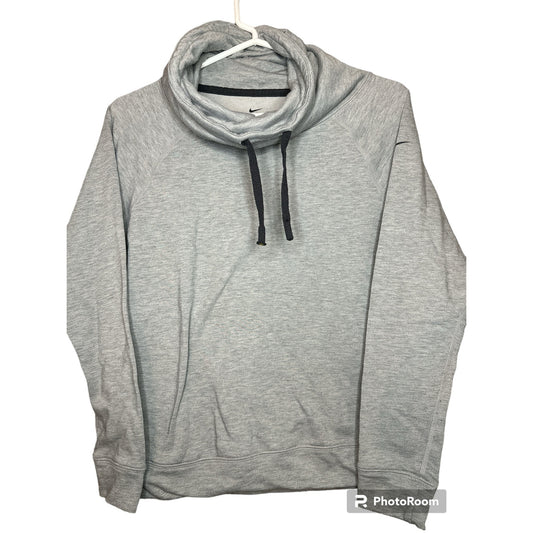 Nike Cowl Neck Drawstring Grey Black Hoodie Size XS
