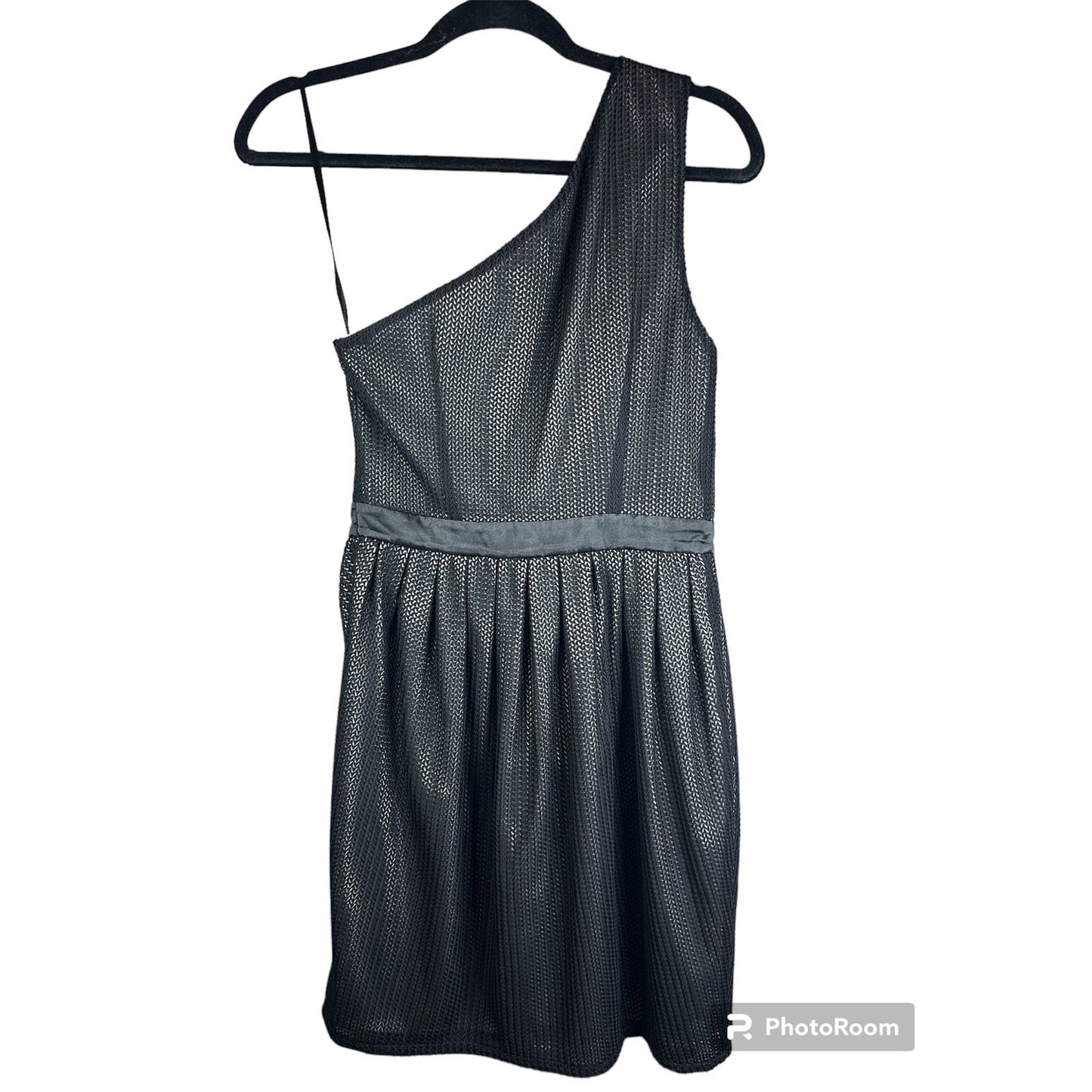Armani Exchange One Sided Shoulder Zip Up Textured Black white Dress Size 4