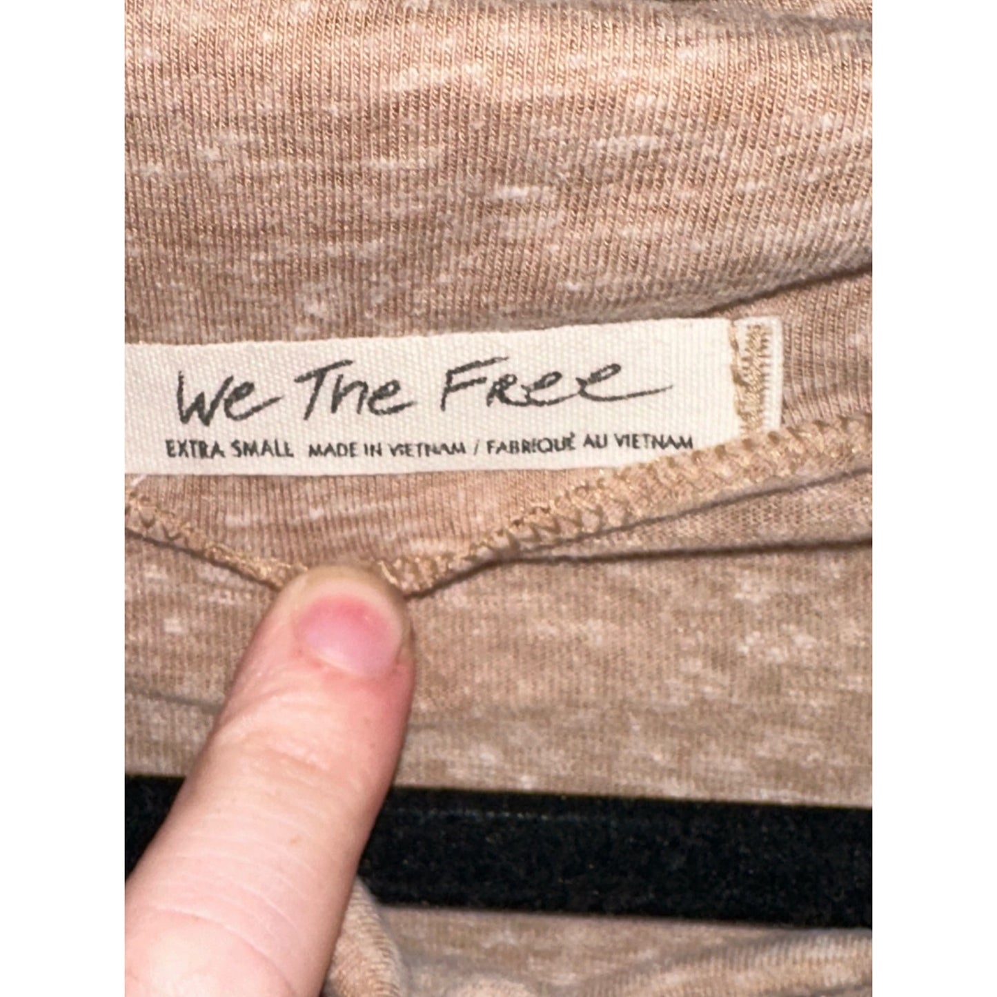 We The Free Beige/ Tan Long Sleeve Cowl Neck Bella Vista Blouse Size XS