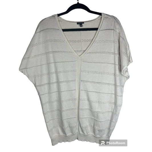 Torrid Short Dolman Sleeve Sparkly Cream/White Sweater Blouse Size 1X
